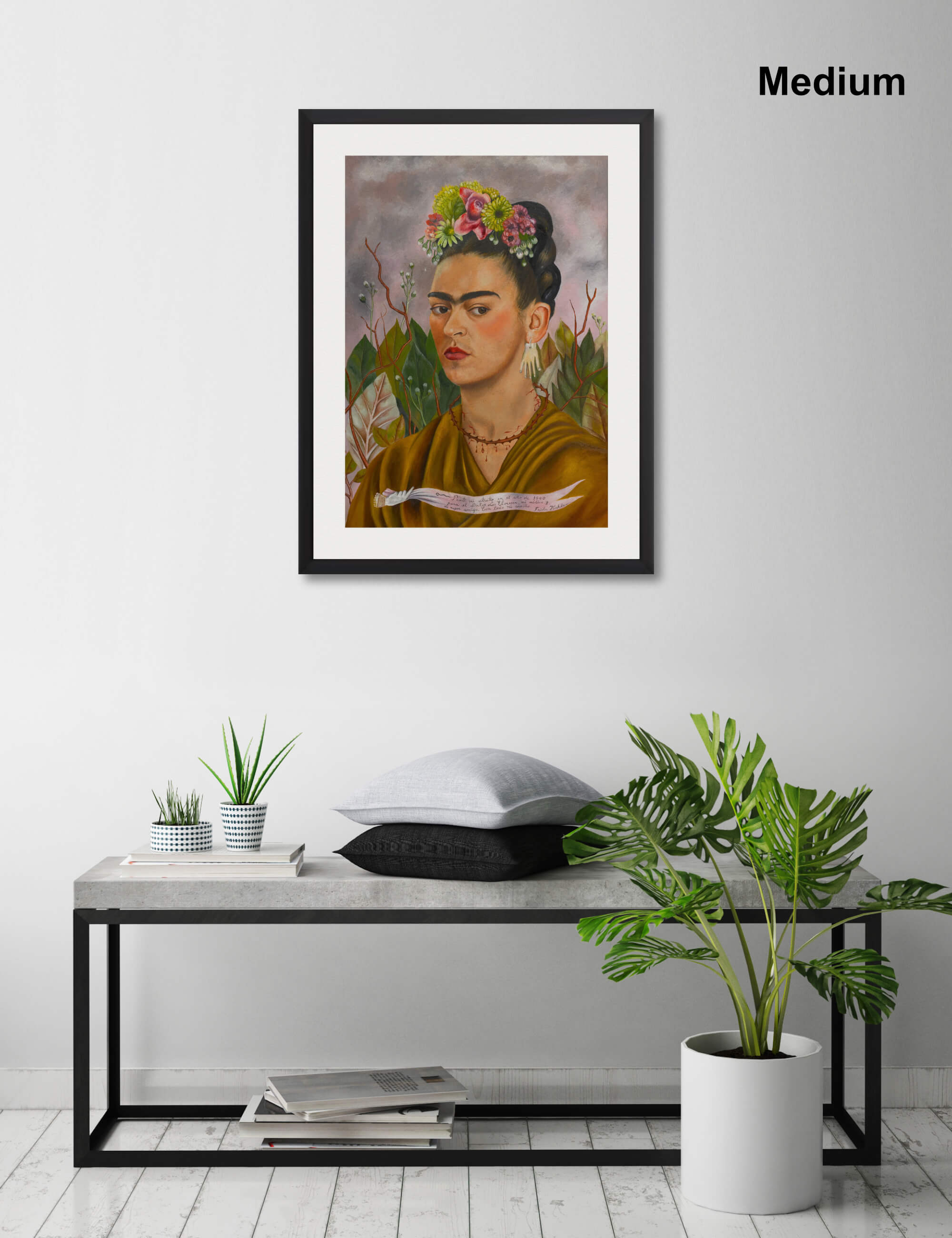 Self Portrait Dedicated to Dr Eloesser by Frida Kahlo Wall Art for Living Room
