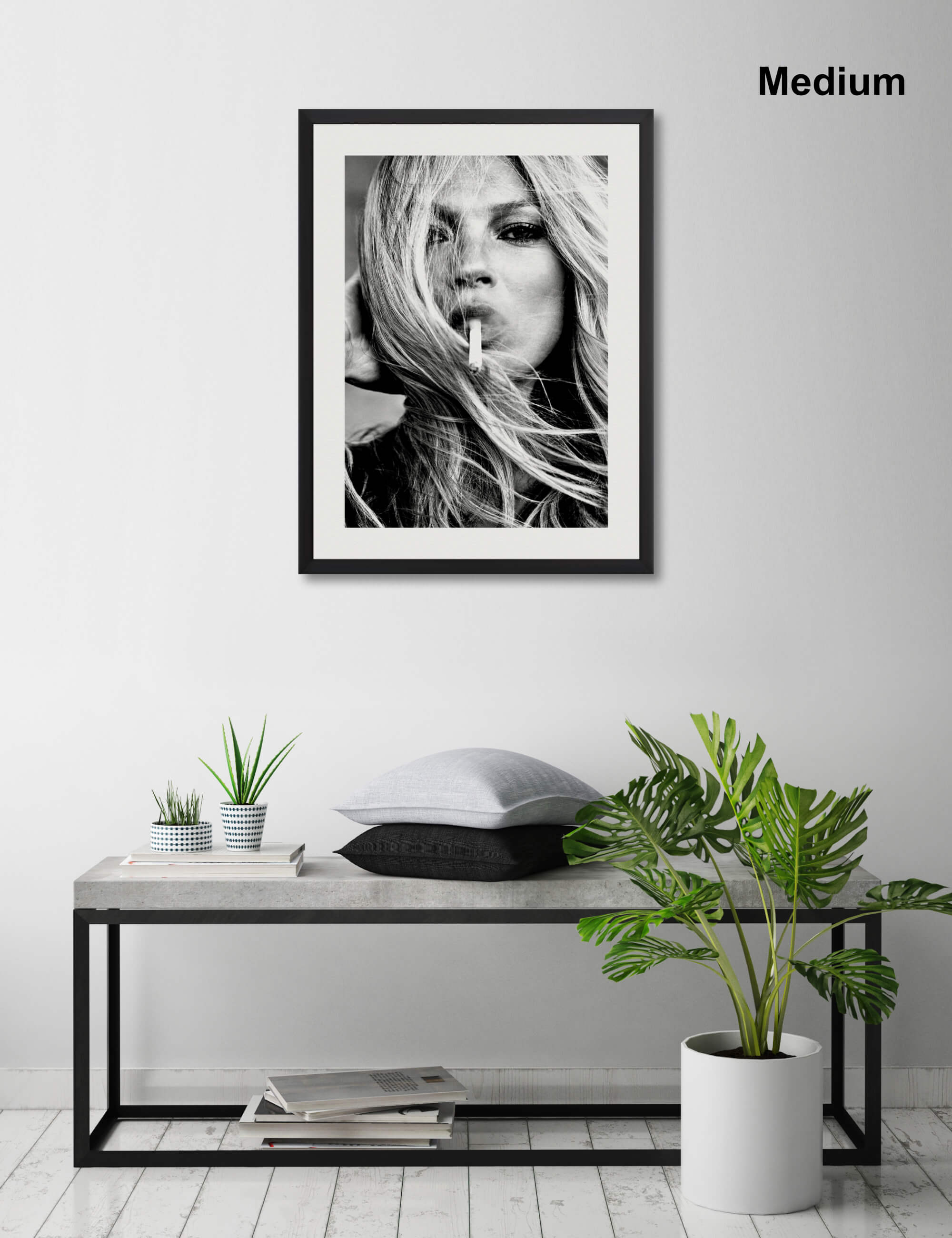 Kate Moss Smoking Wall Art for Living Room