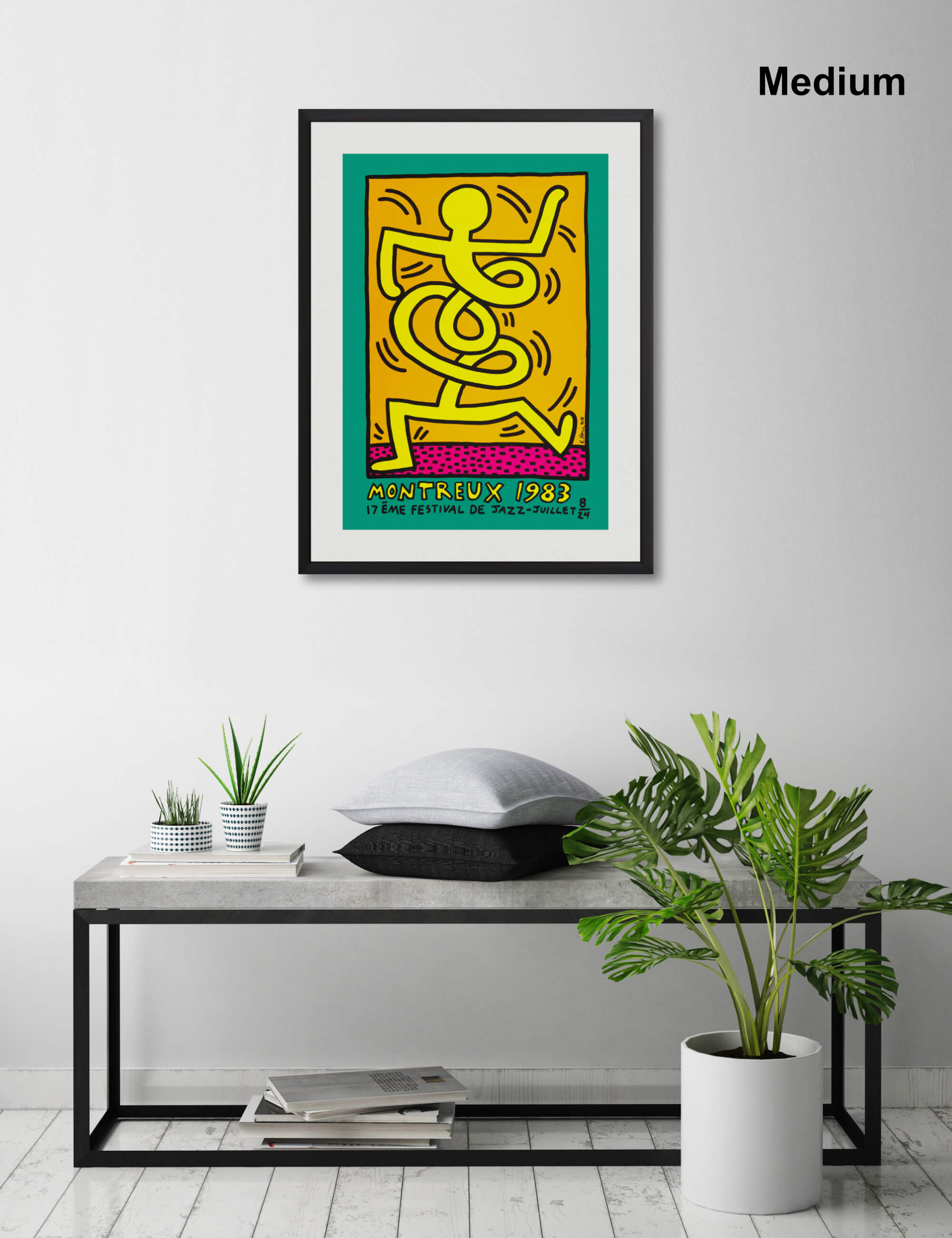Montreux 1983 (Yellow Man) Art Print by Keith Haring | Pop Motif