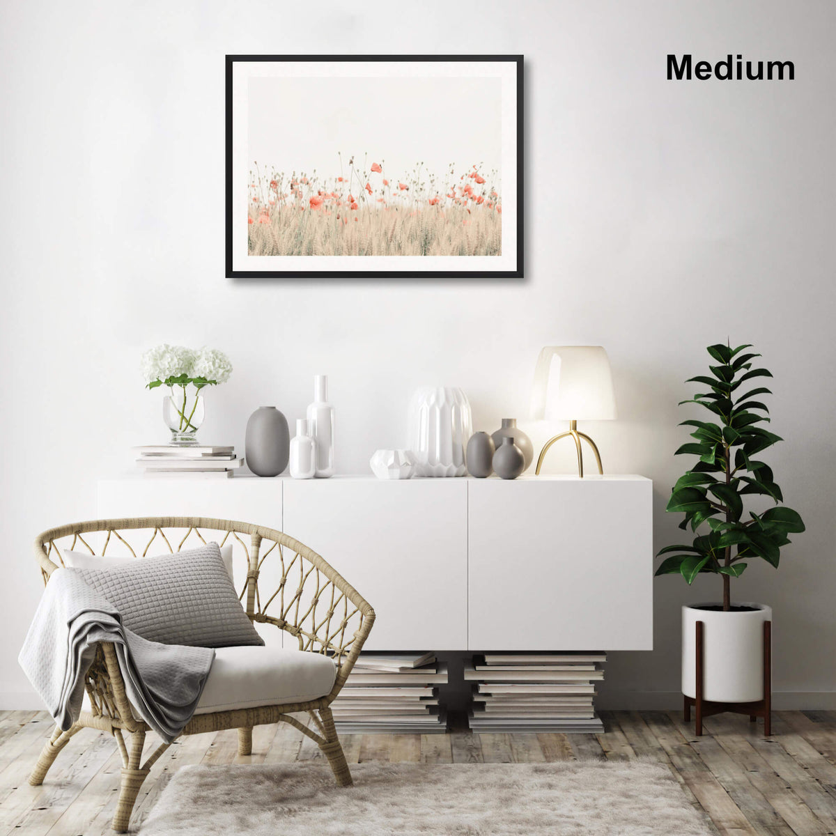 Poppy Field Wall Art for Living Room