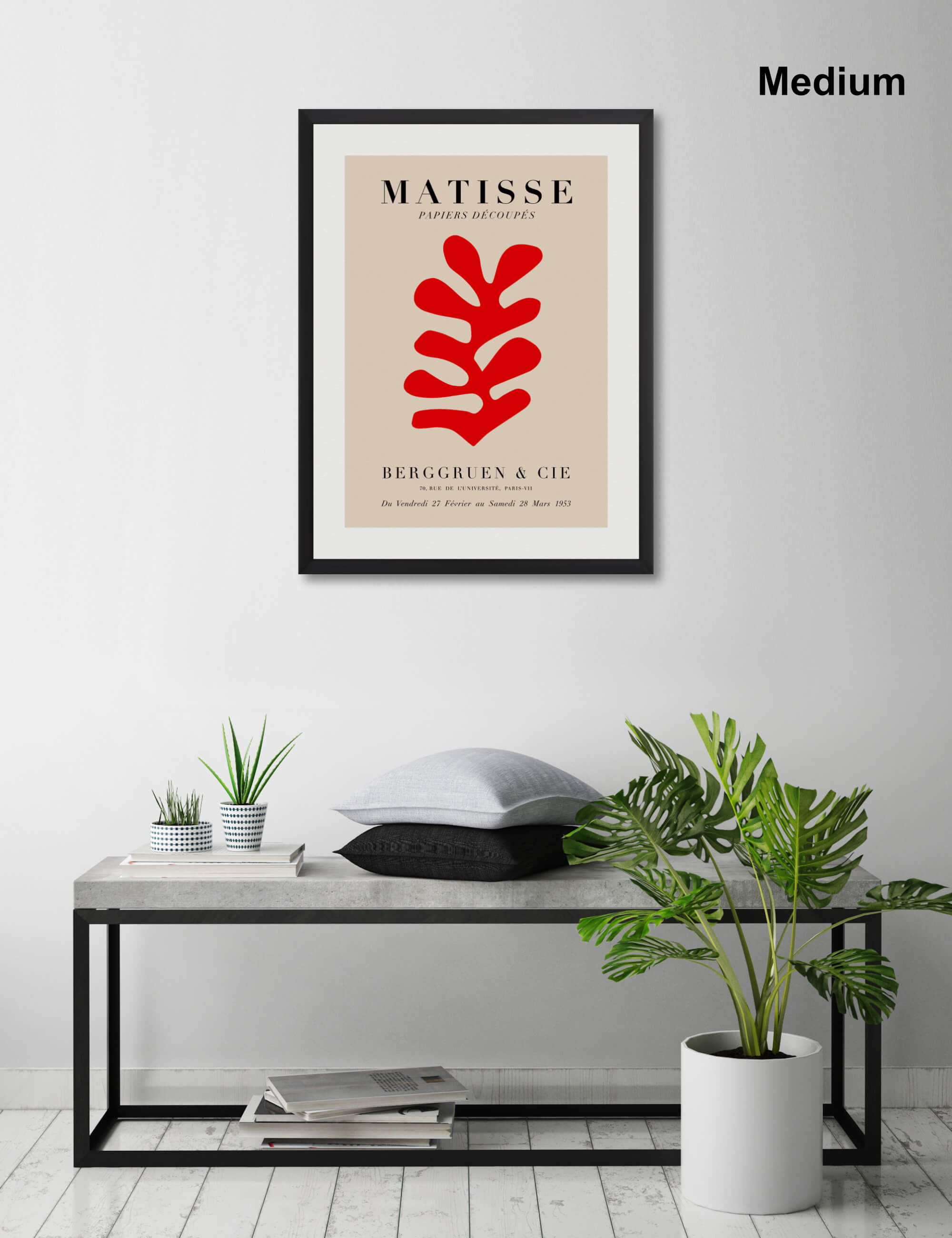 Red Coral Papiers Decoupes by Henri Matisse Wall Art for Living Room