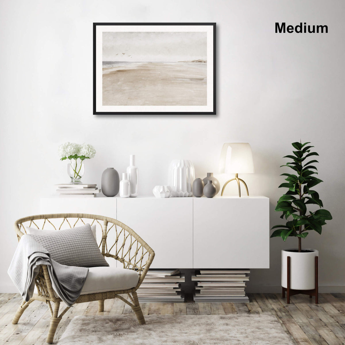 Soft Coastal Landscape Wall Art for Living Room