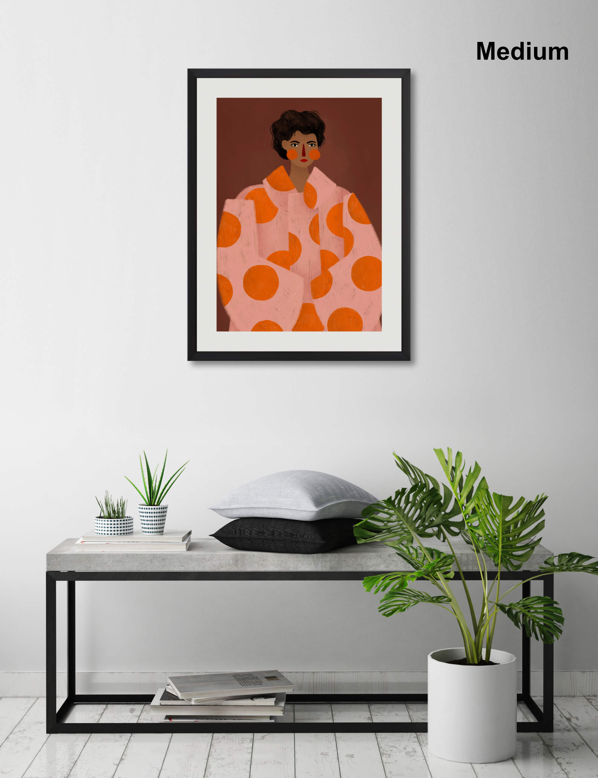 The Woman With The Orange Dots by Bea Müller Wall Art for Living Room