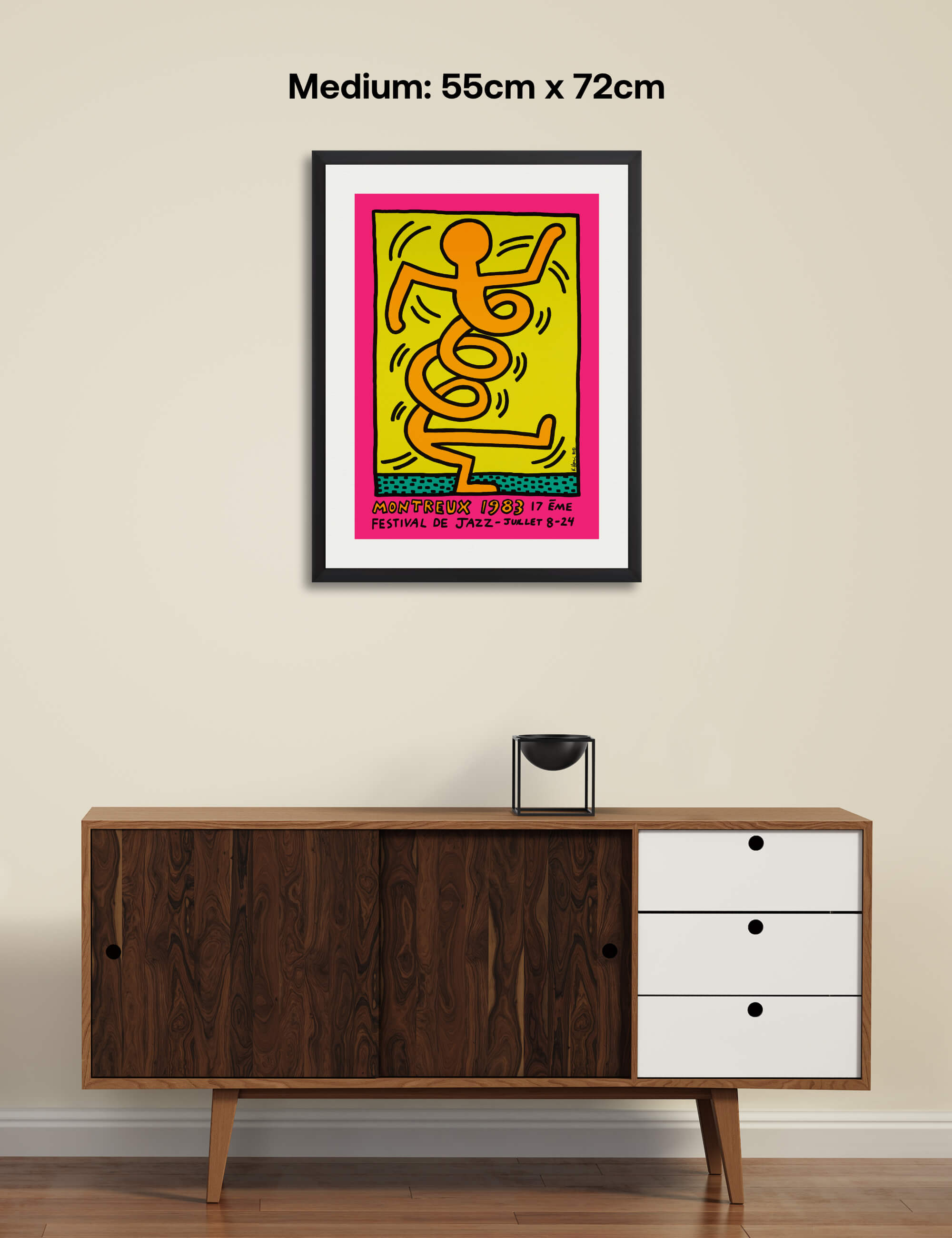 Montreux 1983 (Orange Man) Art Print by Keith Haring | Pop Motif