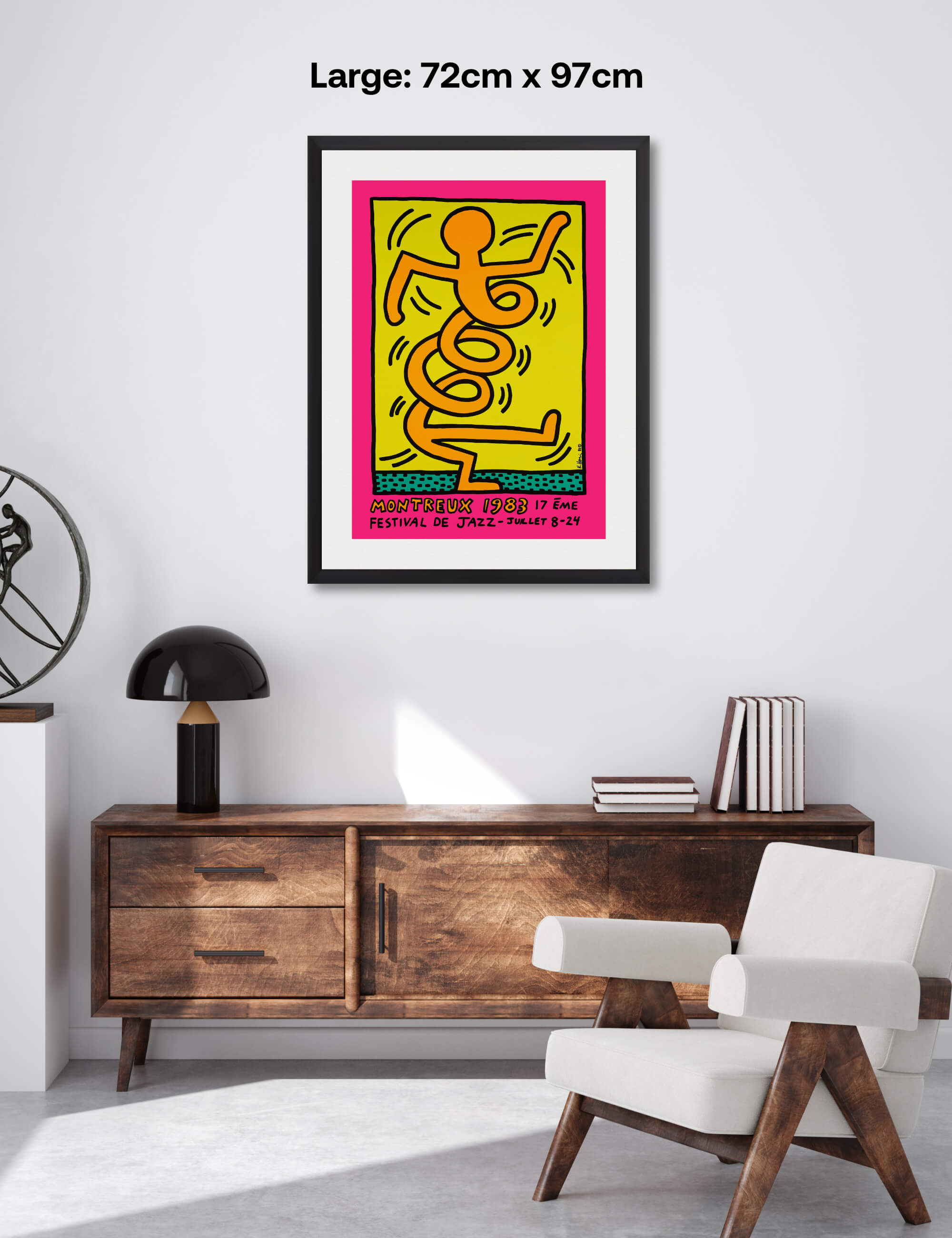 Keith Haring、No.73、希少画集画、新品額装付、状態良好 キース