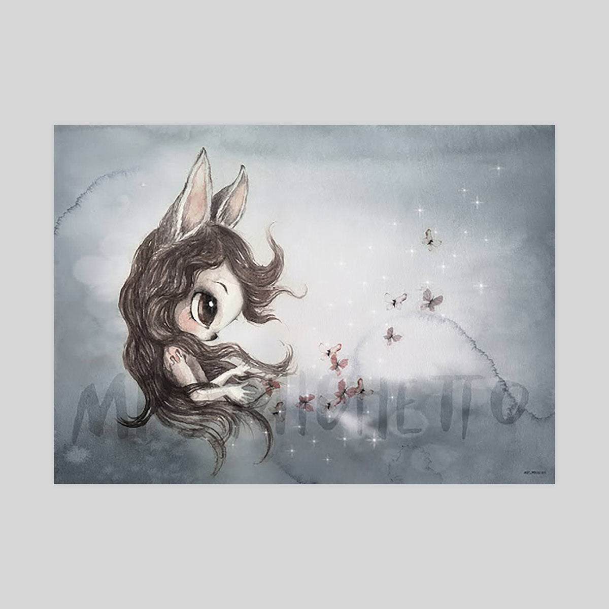 Mrs Mighetto Miss Della gallery quality art print produced using 100% cotton rag textured art paper and pigment based archival inks in New Zealand.