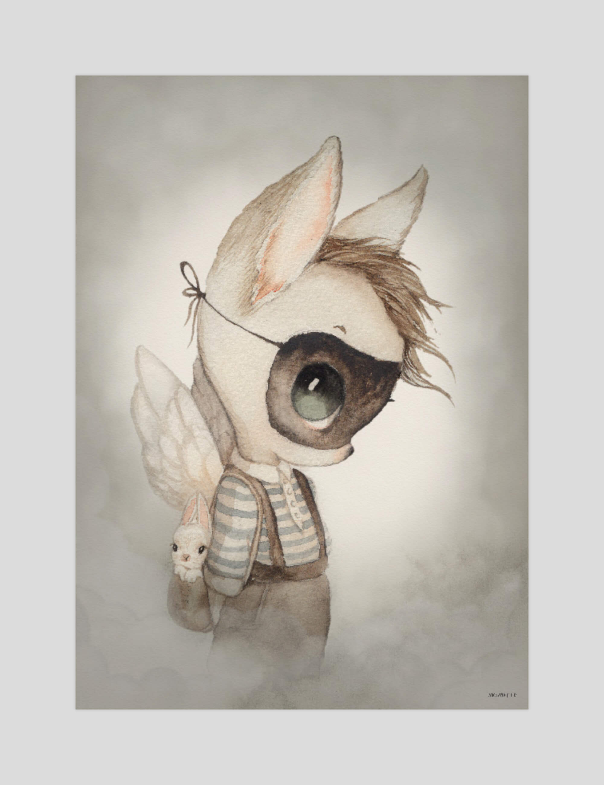 Mrs Mighetto Mr Fred gallery quality art print produced using 100% cotton rag textured art paper and pigment based archival inks in New Zealand.
