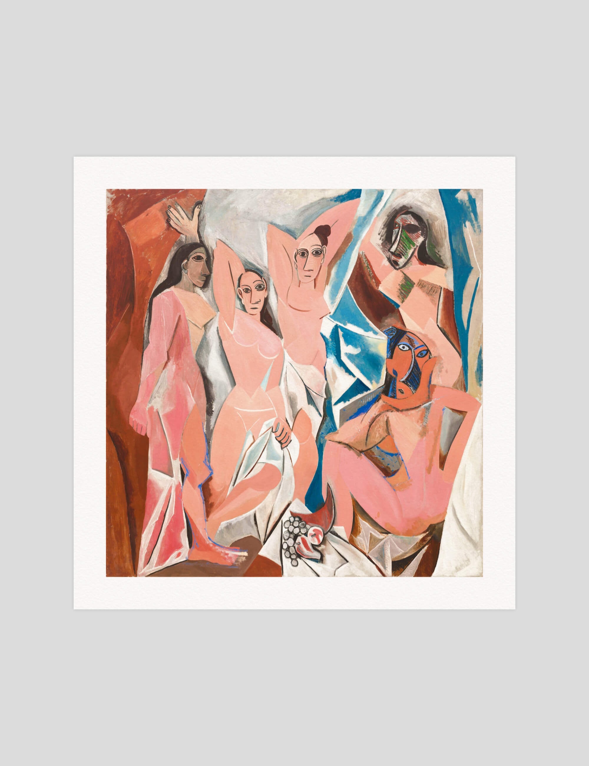 Pablo Picasso Les Demoiselles gallery quality art print produced using 100% cotton rag textured art paper and pigment based archival inks in New Zealand.d'Avignon