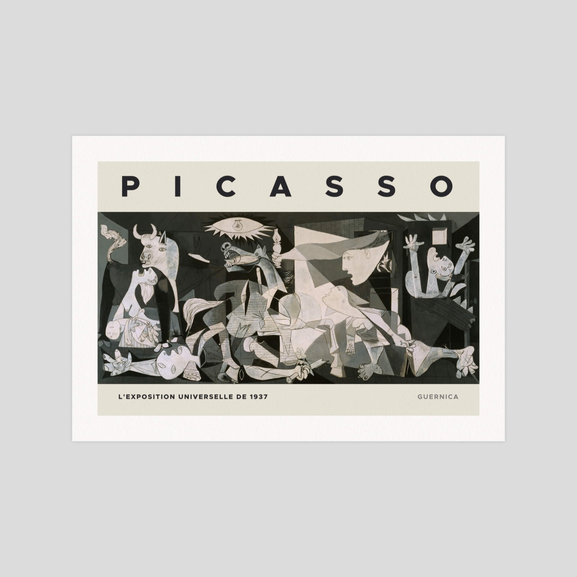 Pablo Picasso Picasso Guernica 1937 gallery quality art print produced using 100% cotton rag textured art paper and pigment based archival inks in New Zealand.