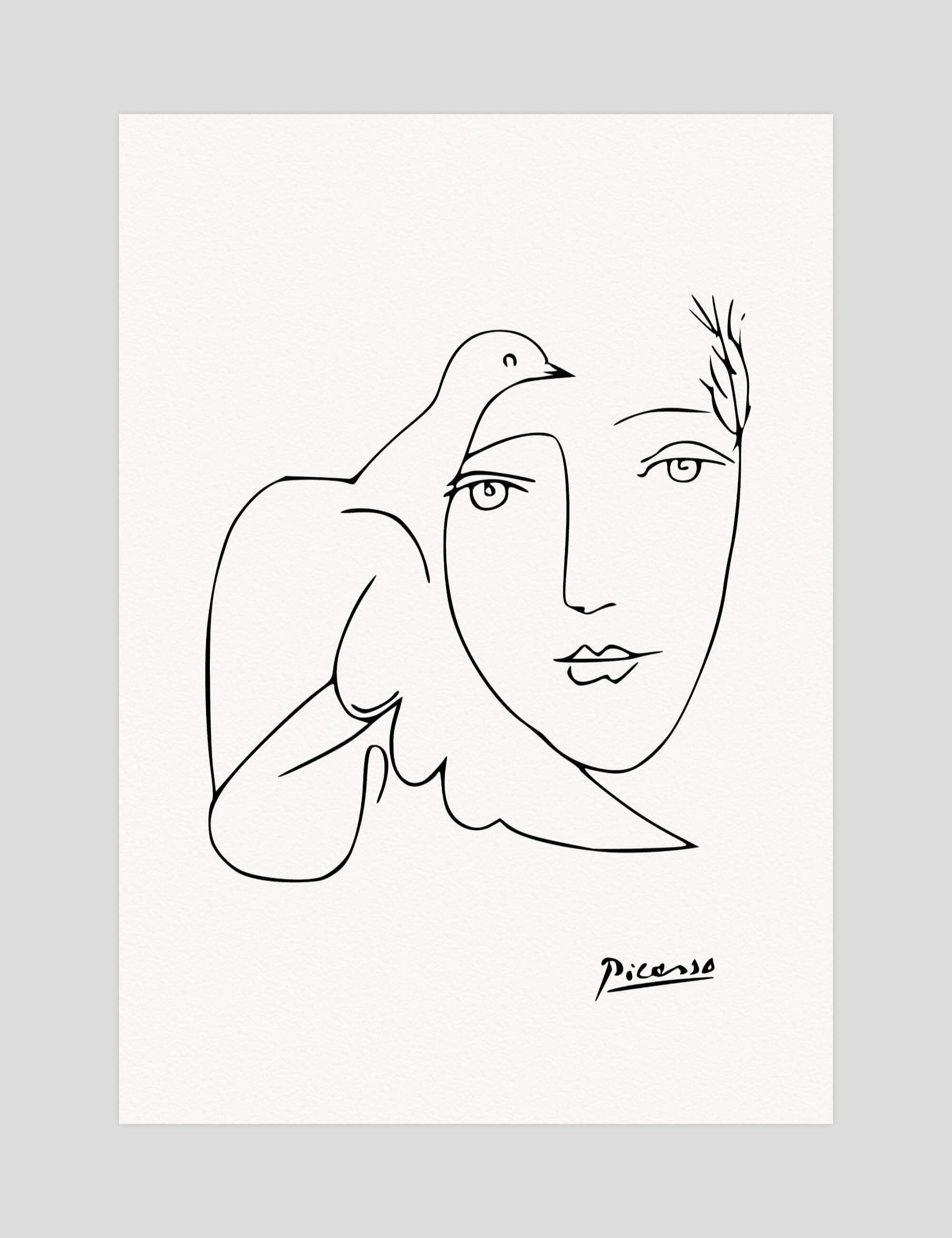 Pablo Picasso Woman With Dove gallery quality art print produced using 100% cotton rag textured art paper and pigment based archival inks in New Zealand.
