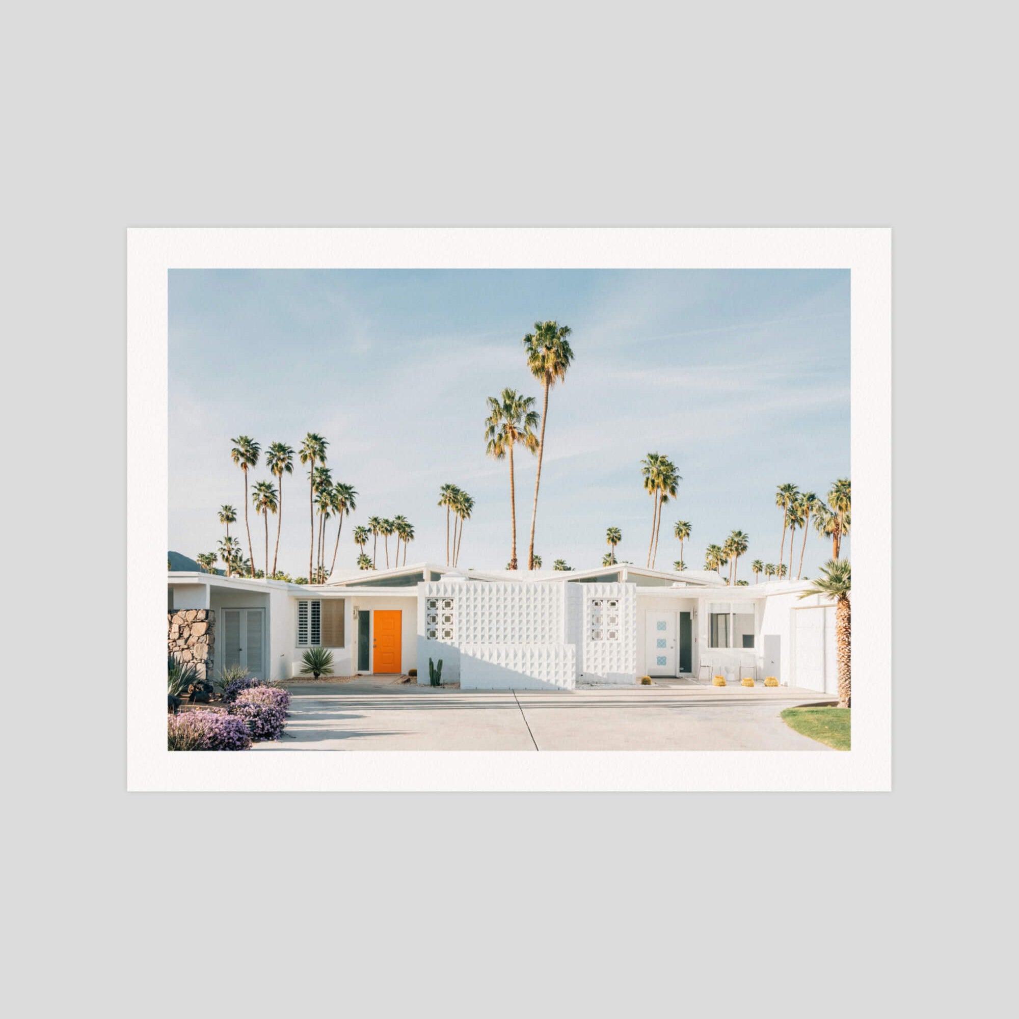 Palm Springs Dreams Palm Springs Home gallery quality art print produced using 100% cotton rag textured art paper and pigment based archival inks in New Zealand.