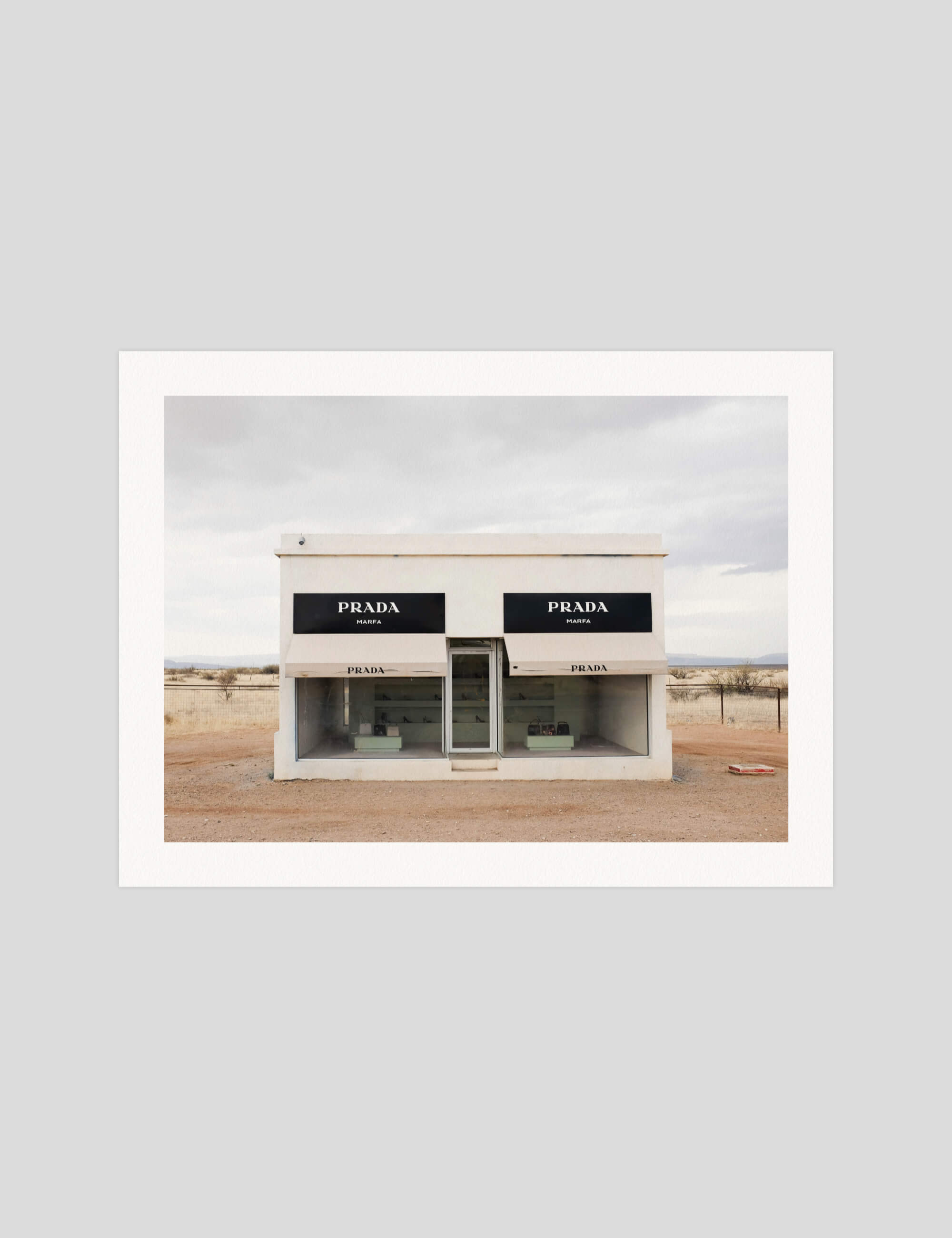 Prada Marfa gallery quality art print produced using 100% cotton rag textured art paper and pigment based archival inks in New Zealand.