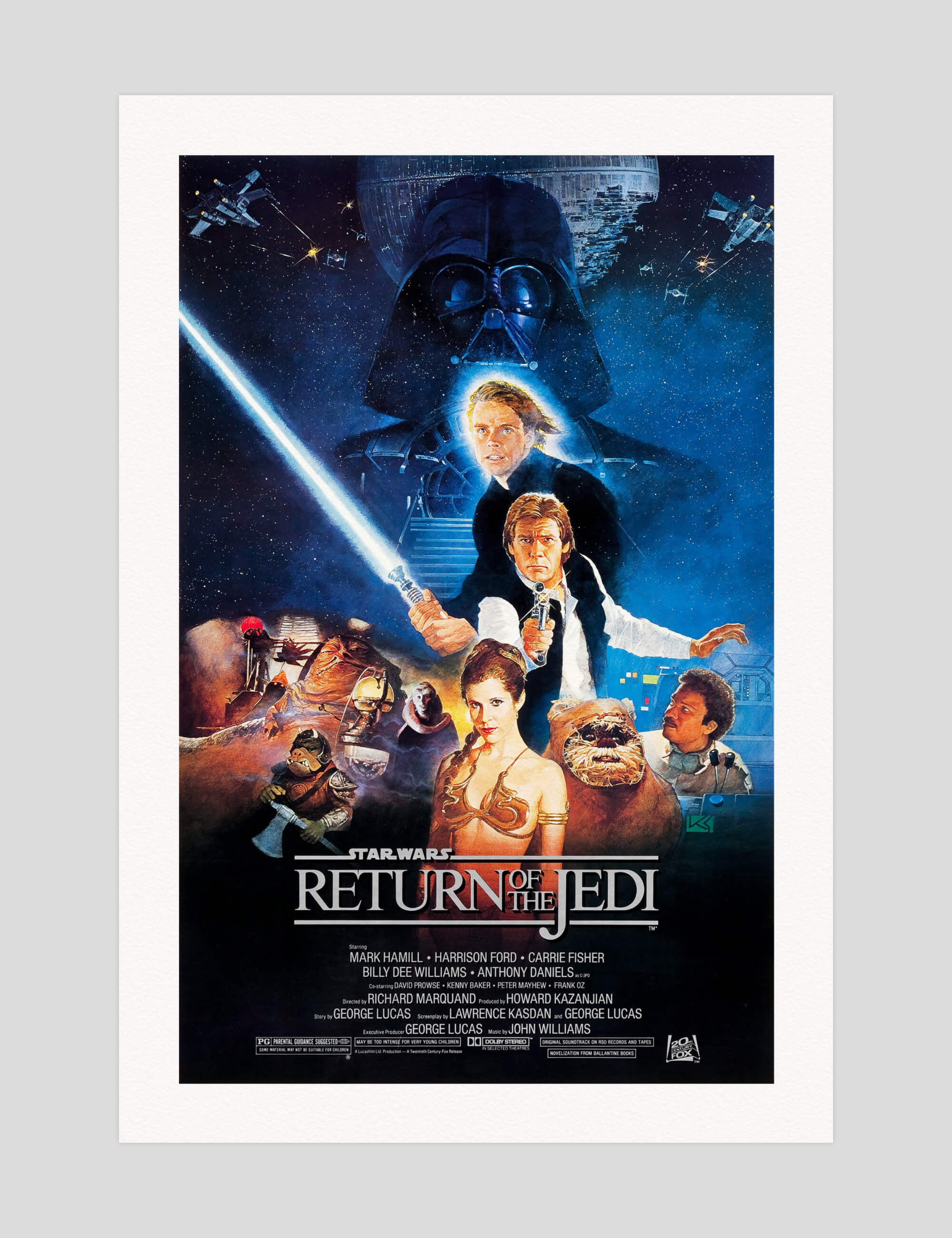 Return Of The Jedi gallery quality art print produced using 100% cotton rag textured art paper and pigment based archival inks in New Zealand.