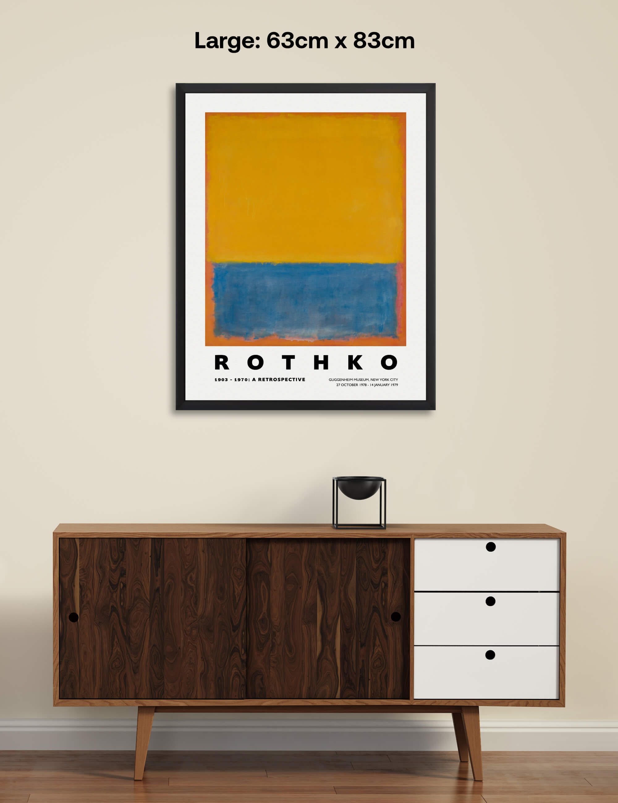 Yellow Blue & Orange Art Print by Mark Rothko | Pop Motif