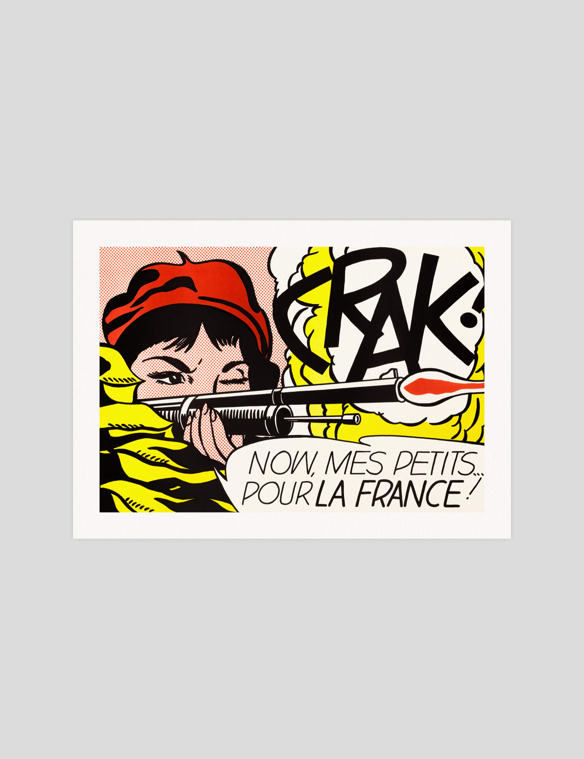 Roy Lichtenstein CRAK! gallery quality art print produced using 100% cotton rag textured art paper and pigment based archival inks in New Zealand.