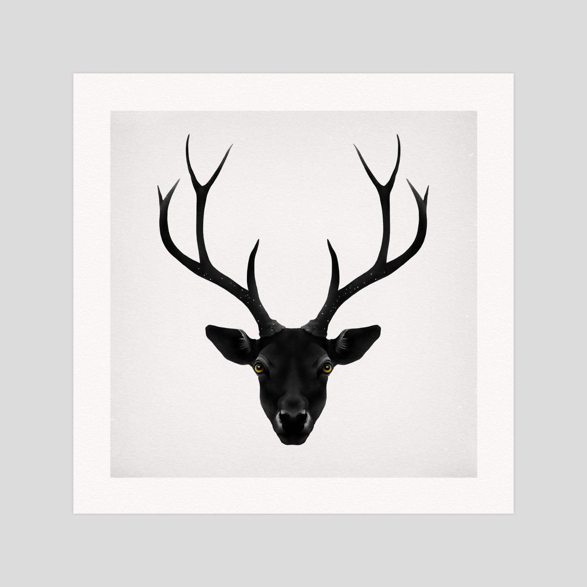 Ruben Ireland The Black Deer gallery quality art print produced using 100% cotton rag textured art paper and pigment based archival inks in New Zealand.