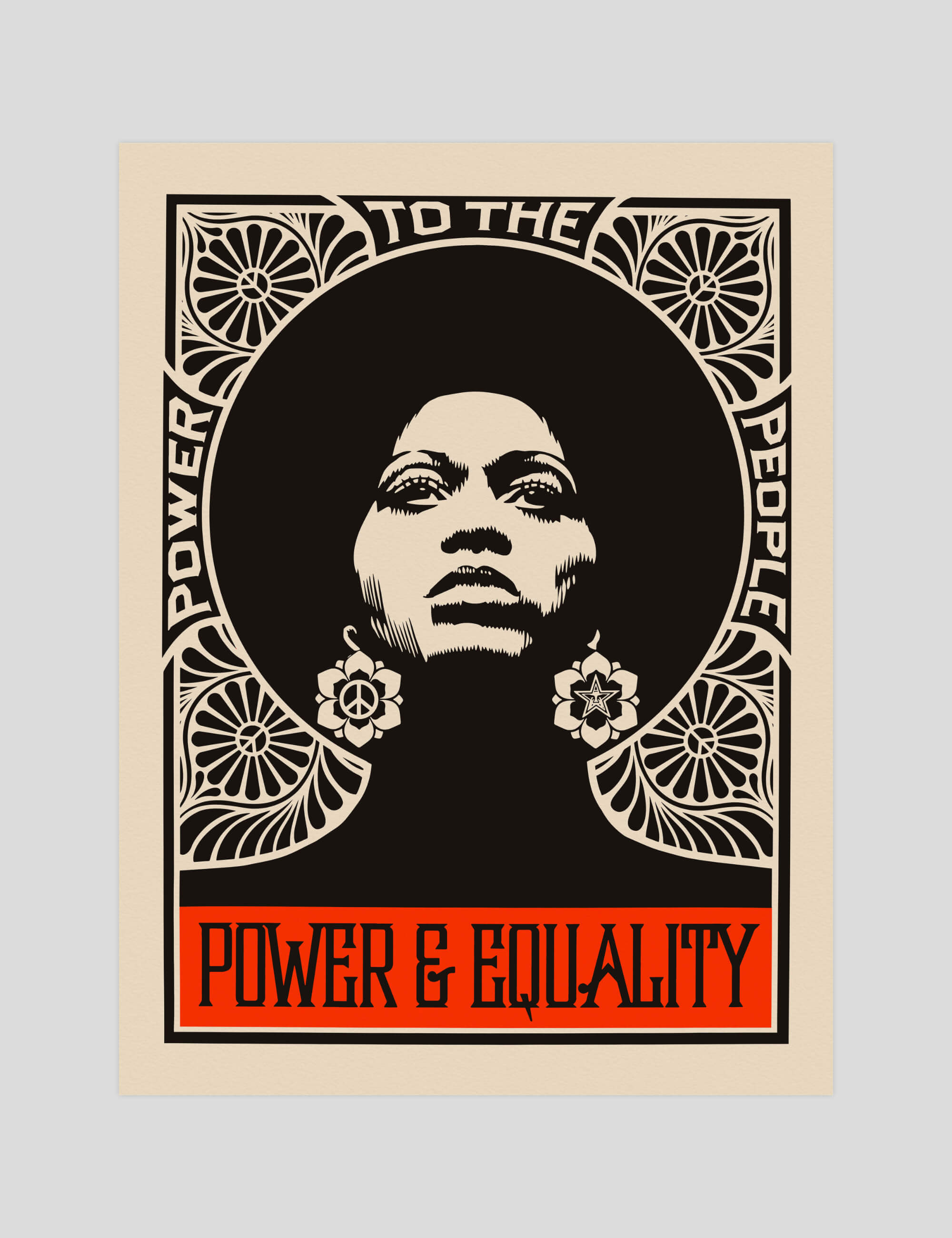 Shepard Fairey Power And Equality gallery quality art print produced using 100% cotton rag textured art paper and pigment based archival inks in New Zealand.