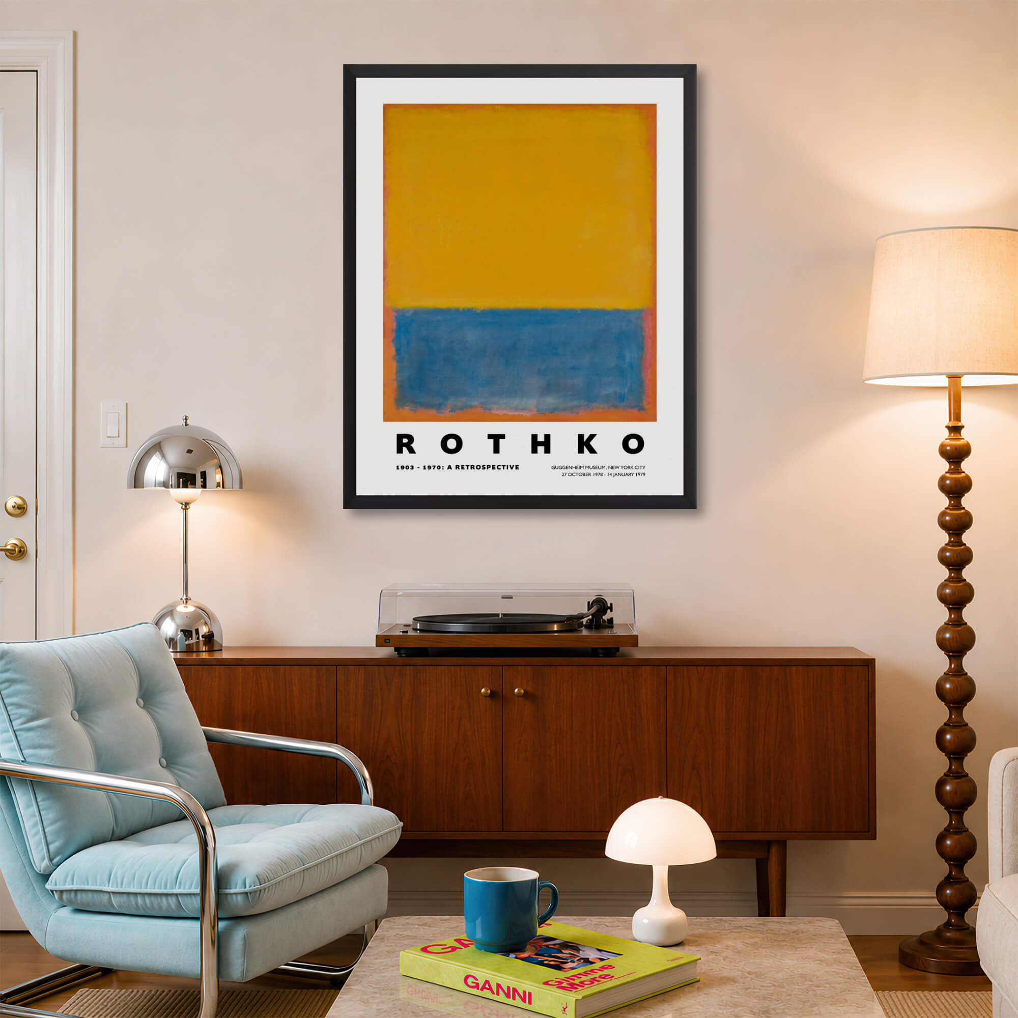 Yellow Blue & Orange Art Print by Mark Rothko | Pop Motif