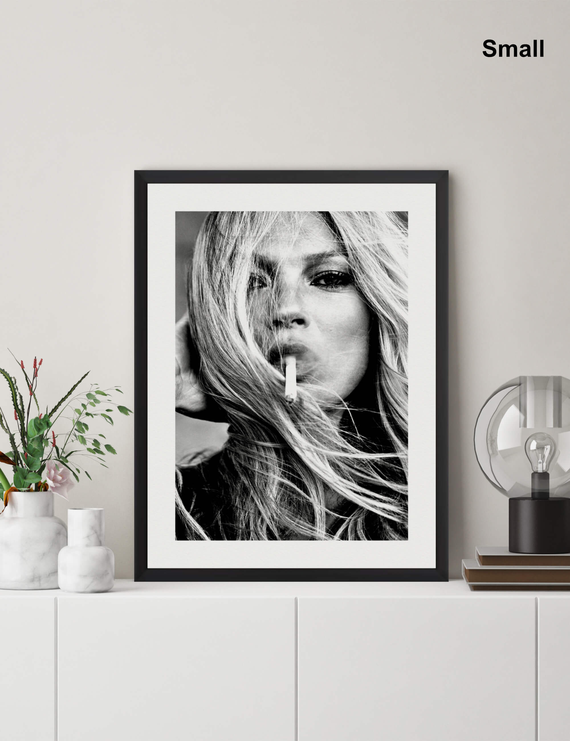 Kate Moss Smoking Wall Art