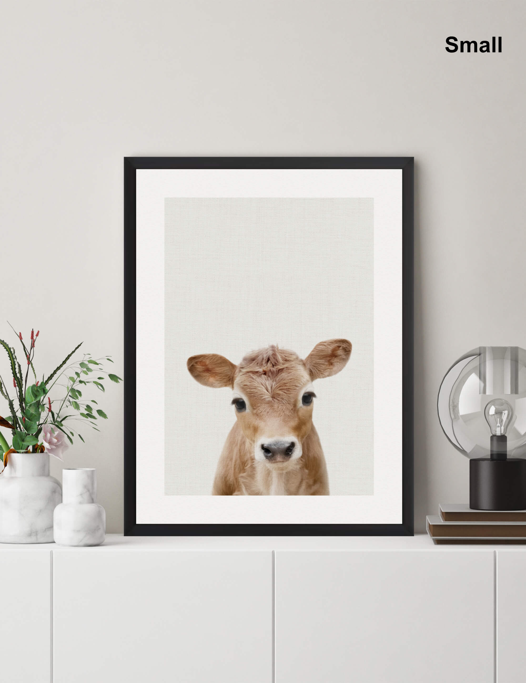 Baby Cow by Peekaboo Prints Wall Art