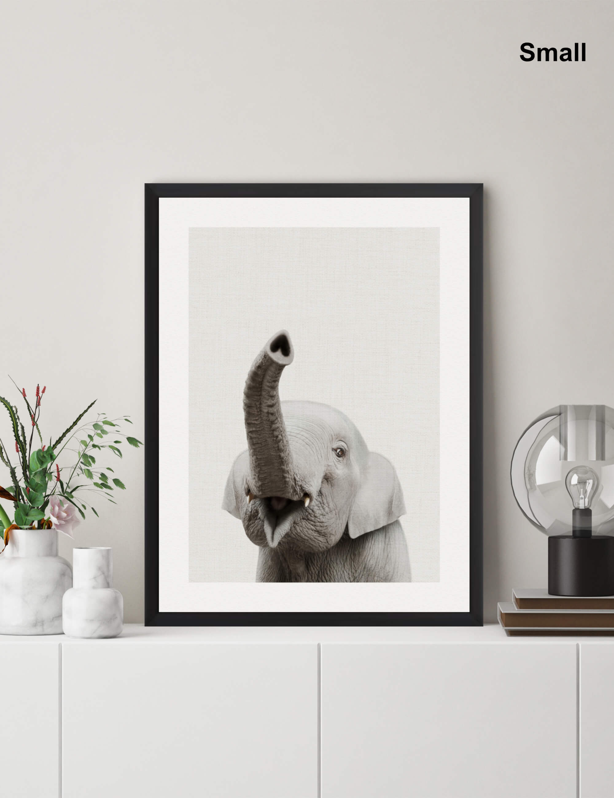 Baby Elephant by Peekaboo Prints Wall Art
