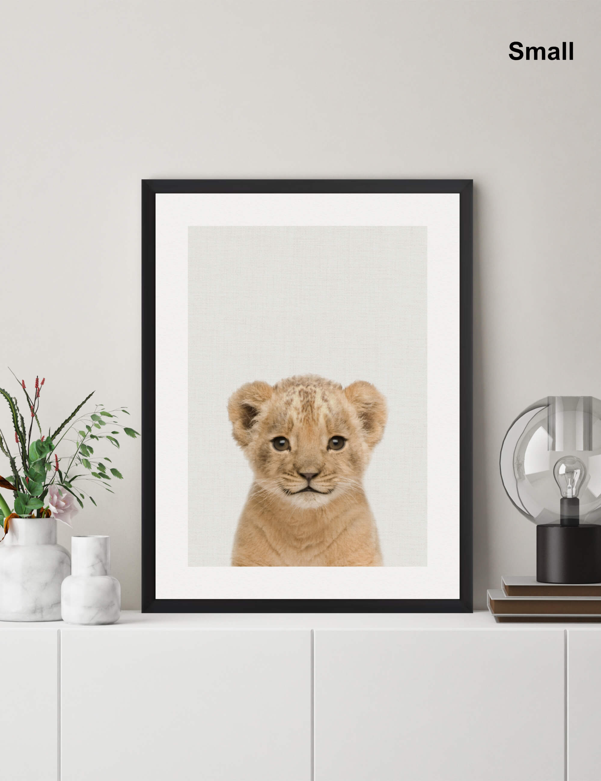 Baby Lion Cub by Peekaboo Prints Wall Art