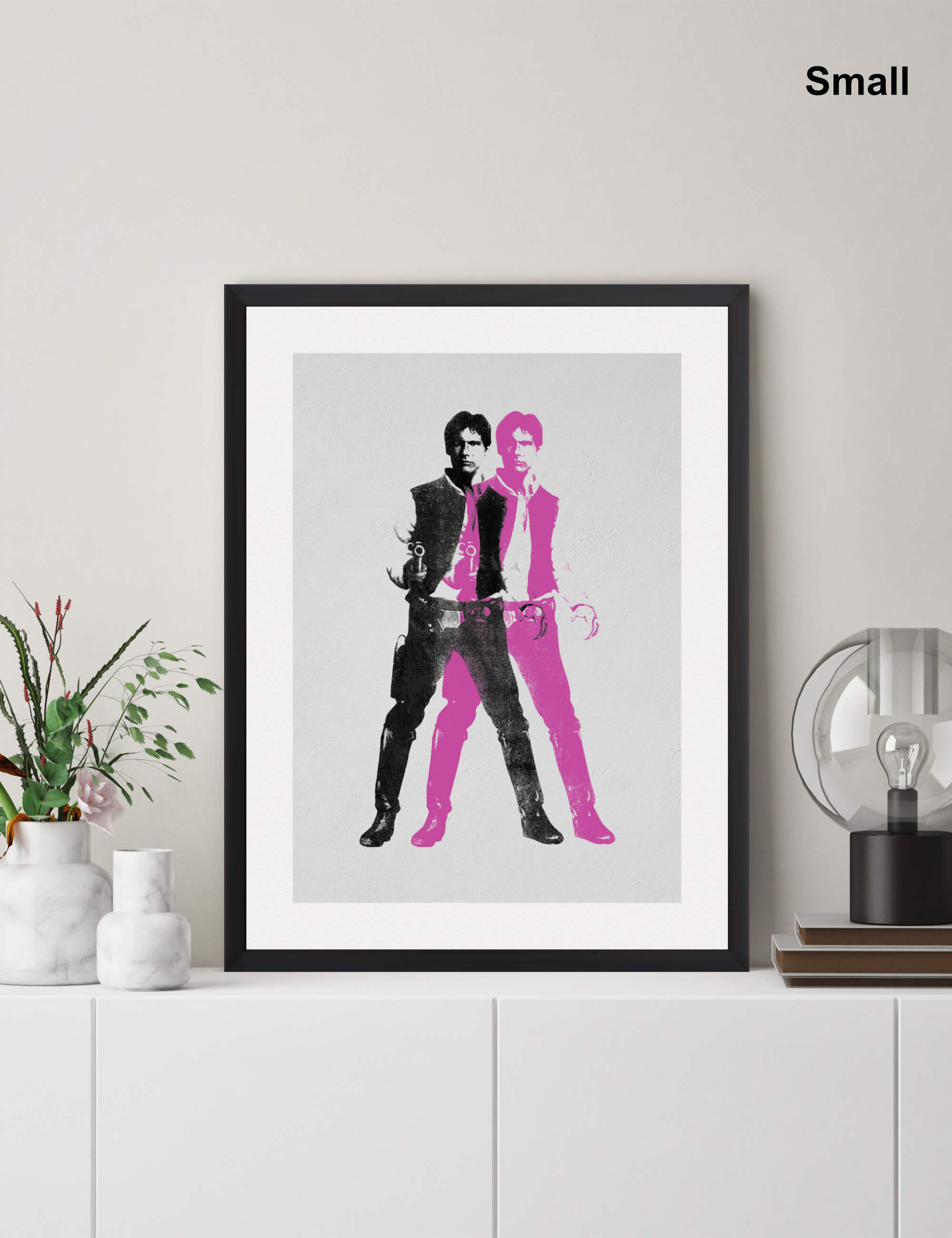 Double Han Solo Shocking Pink Wall Art