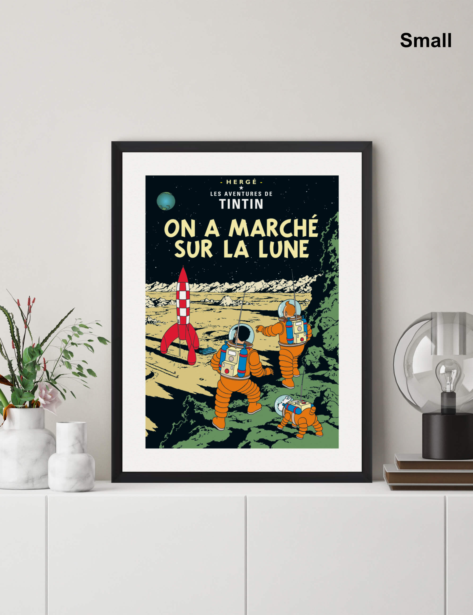 Tintin On A Marche Sur La Lune by Herge Wall Art