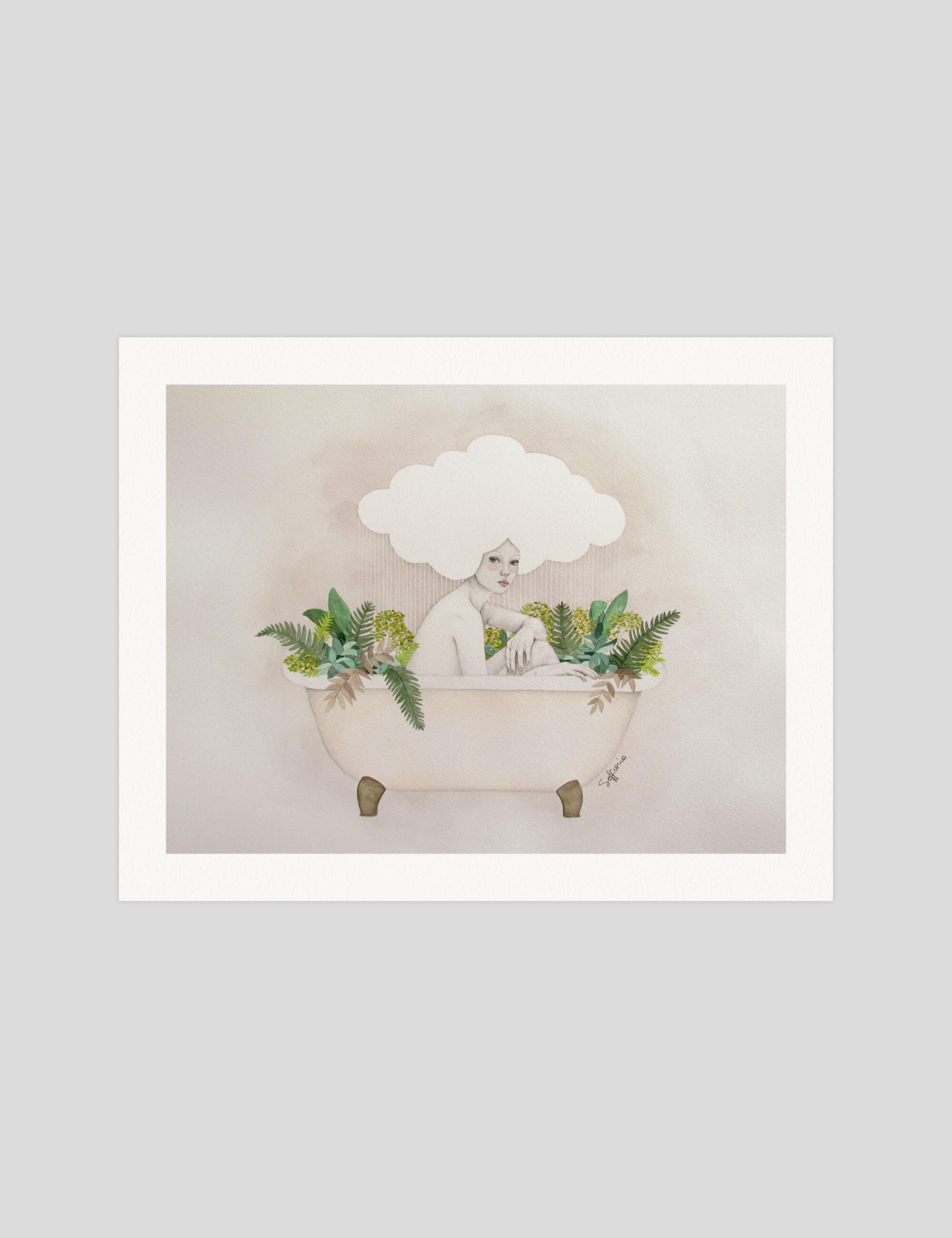 Sofia Bonati Hydra gallery quality art print produced using 100% cotton rag textured art paper and pigment based archival inks in New Zealand.