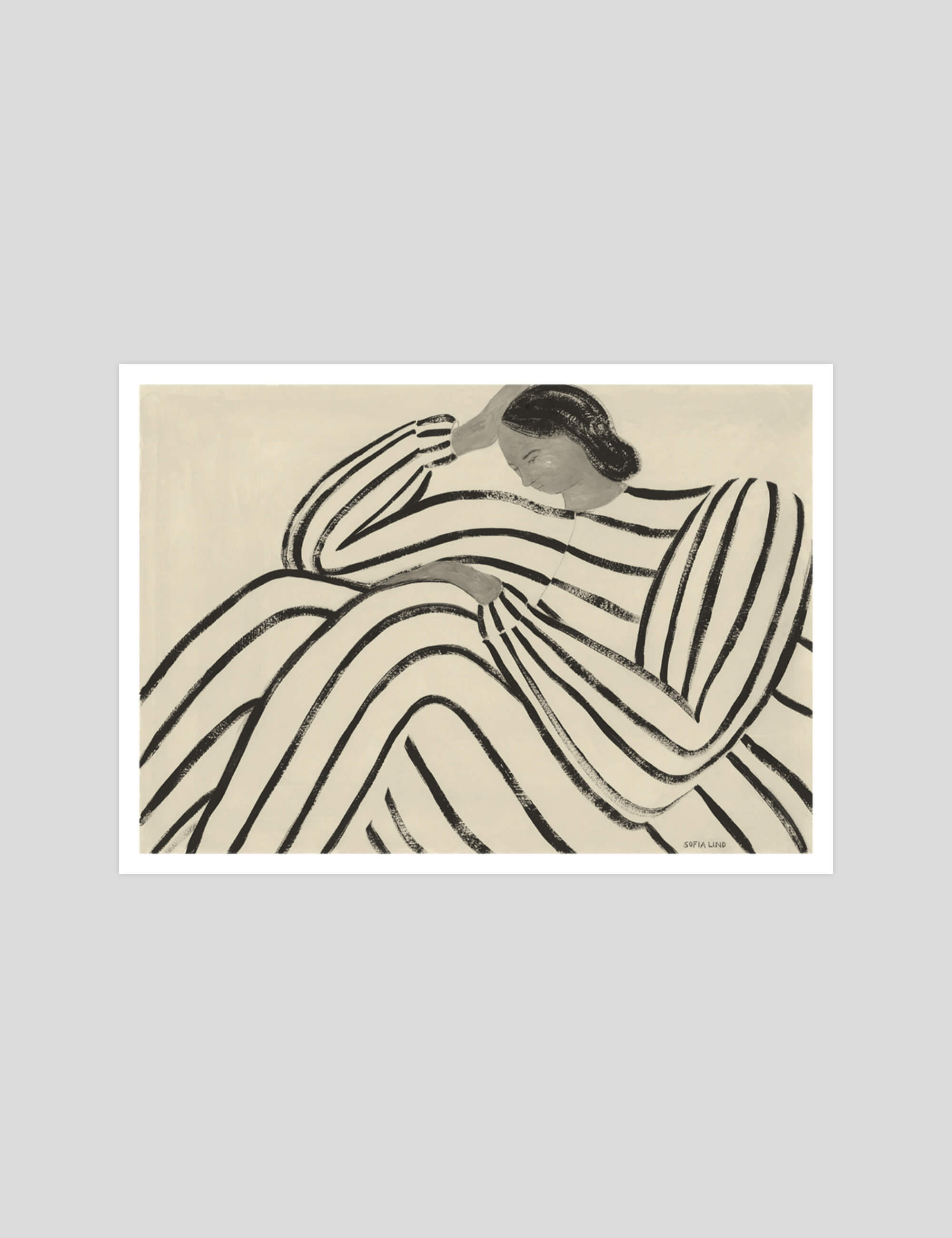 Sofia Lind Waiting gallery quality art print produced using 100% cotton rag textured art paper and pigment based archival inks in New Zealand.