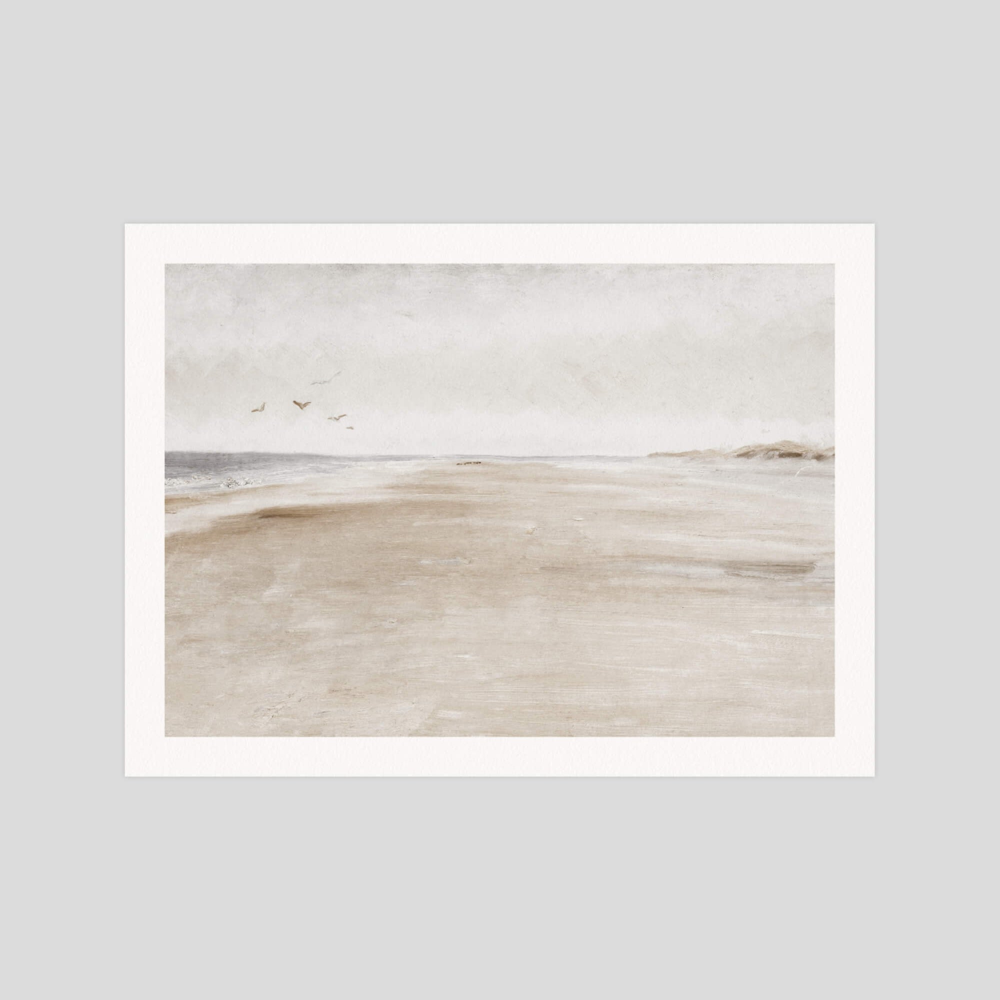 Soft Coastal Landscape gallery quality art print produced using 100% cotton rag textured art paper and pigment based archival inks in New Zealand.