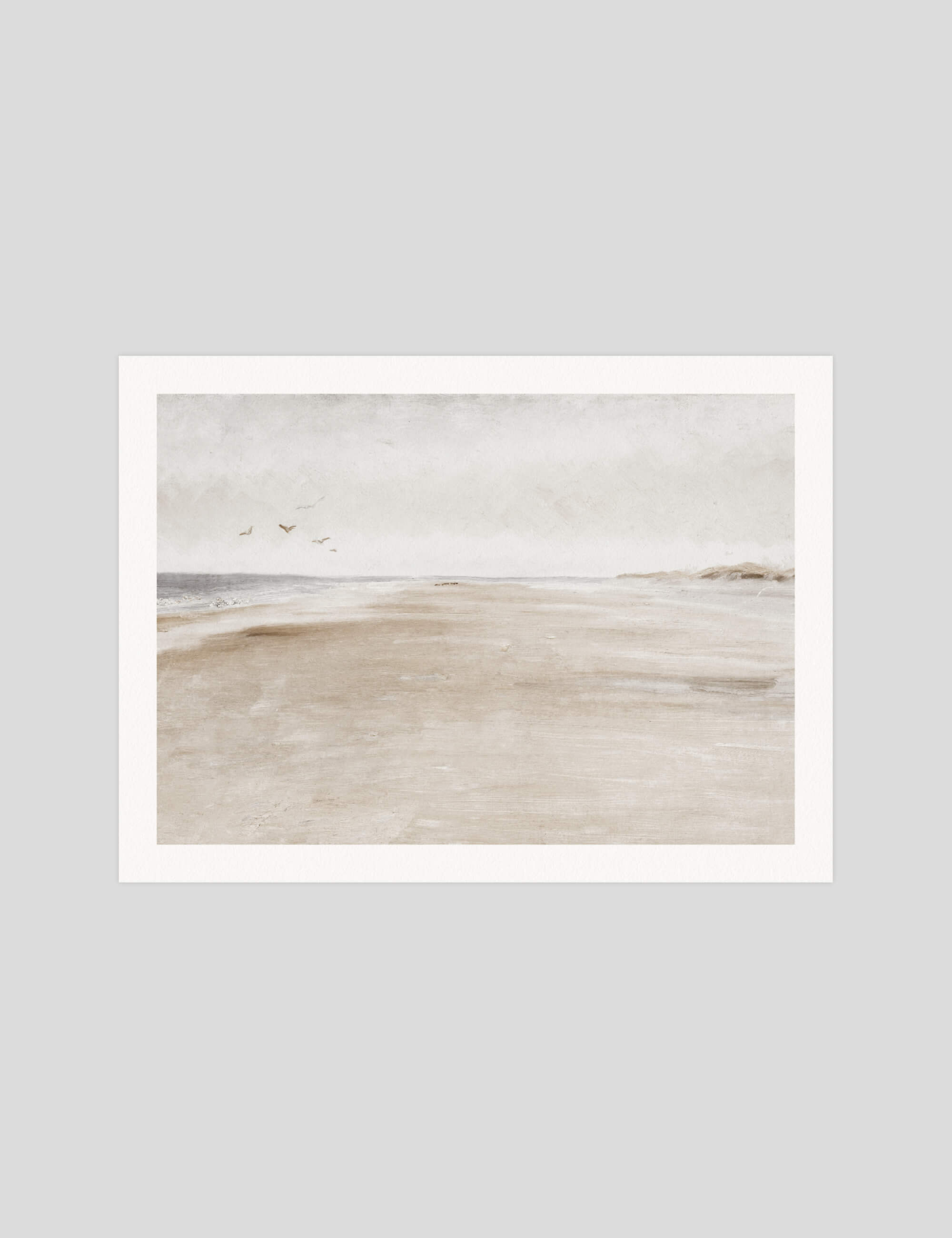 Soft Coastal Landscape gallery quality art print produced using 100% cotton rag textured art paper and pigment based archival inks in New Zealand.