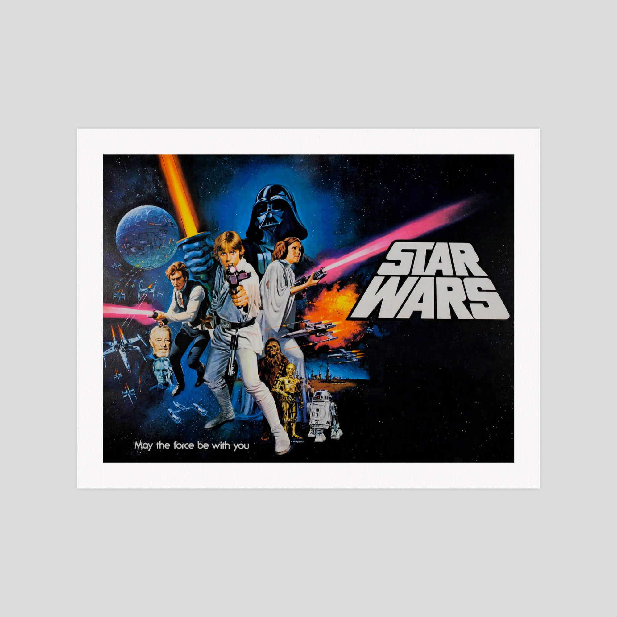Star Wars A New Hope gallery quality art print produced using 100% cotton rag textured art paper and pigment based archival inks in New Zealand.
