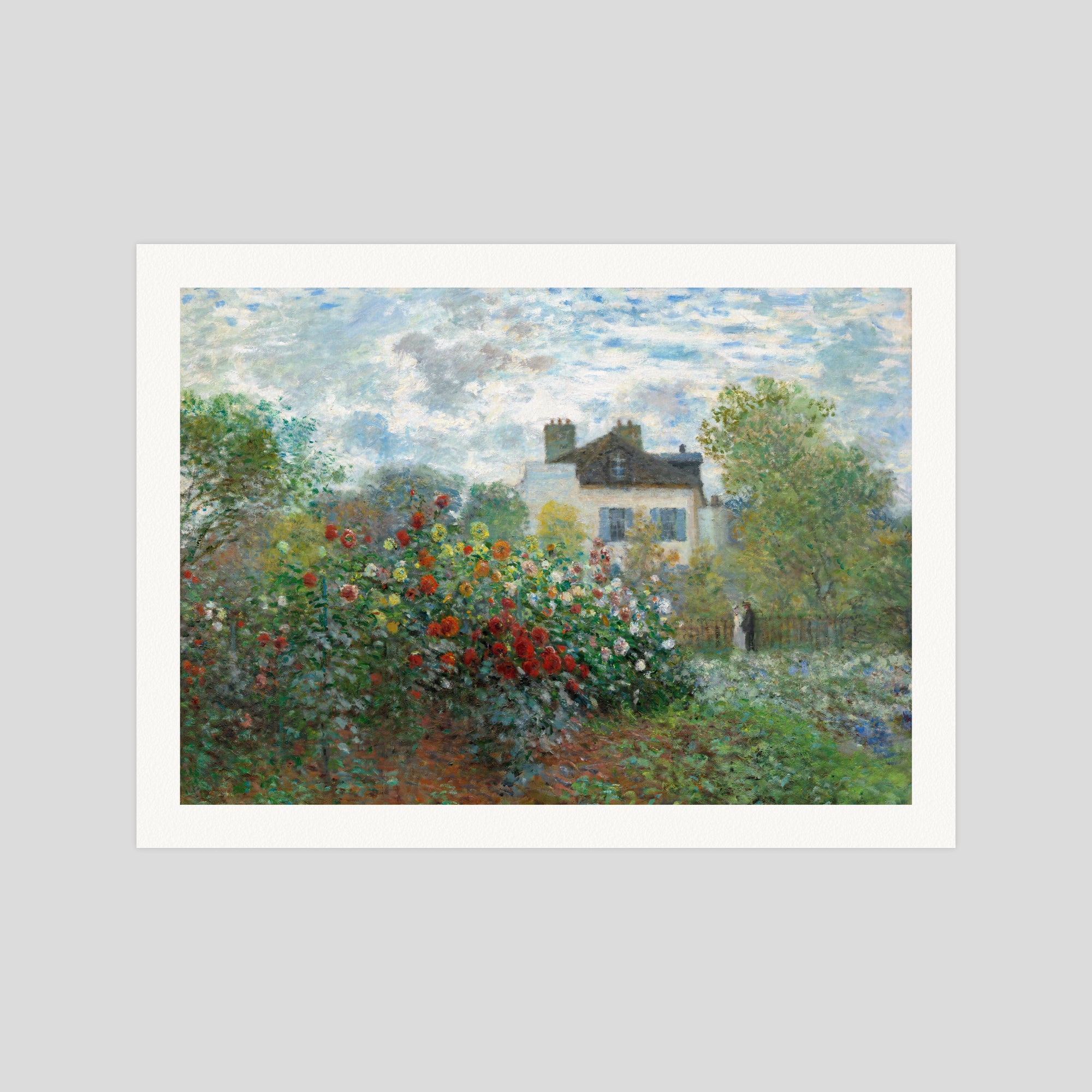 Claude Monet The Artist's Garden in Argenteuil gallery quality art print produced using 100% cotton rag textured art paper and pigment based archival inks in New Zealand.