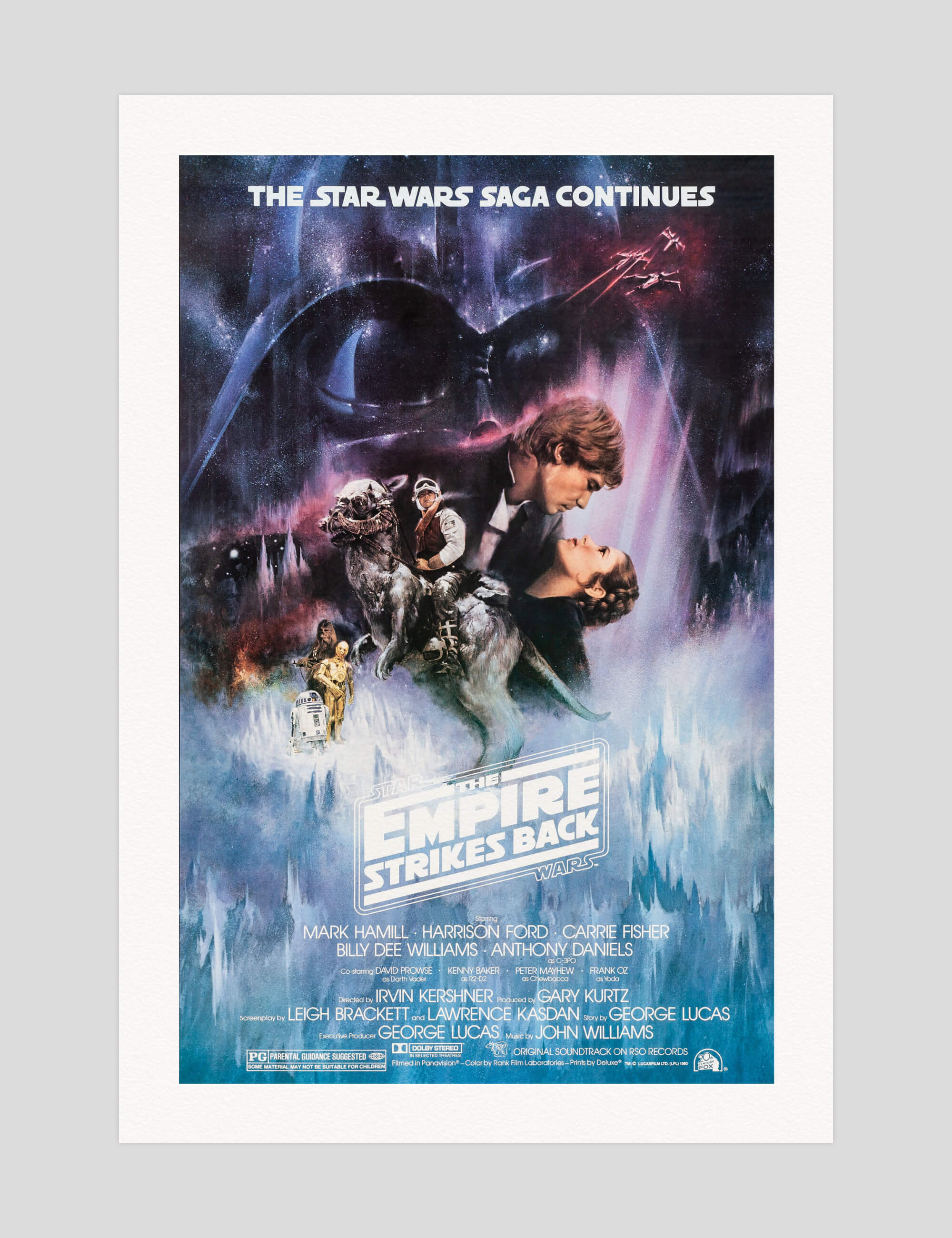The Empire Strikes Back gallery quality art print produced using 100% cotton rag textured art paper and pigment based archival inks in New Zealand.