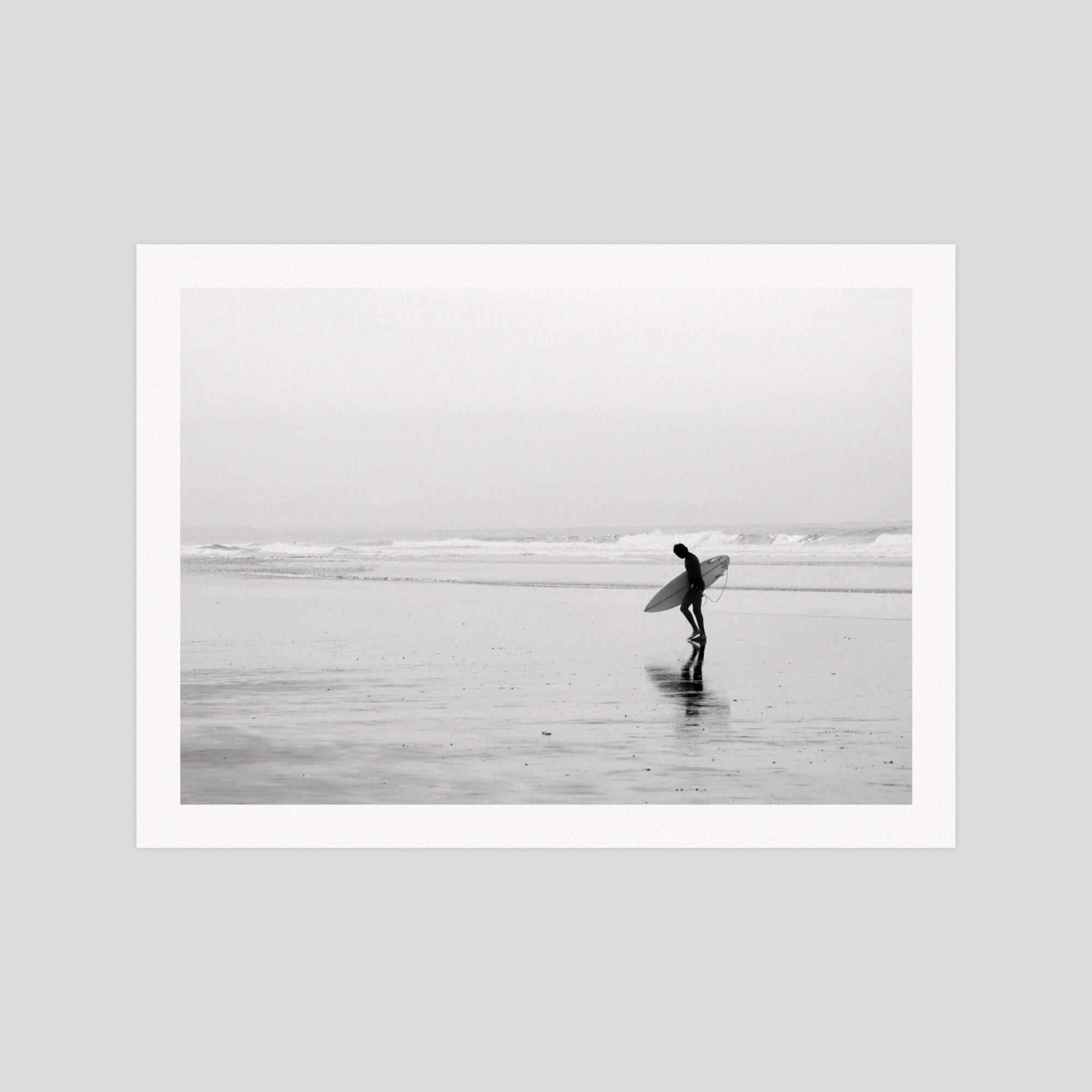 The Surfer gallery quality art print produced using 100% cotton rag textured art paper and pigment based archival inks in New Zealand.