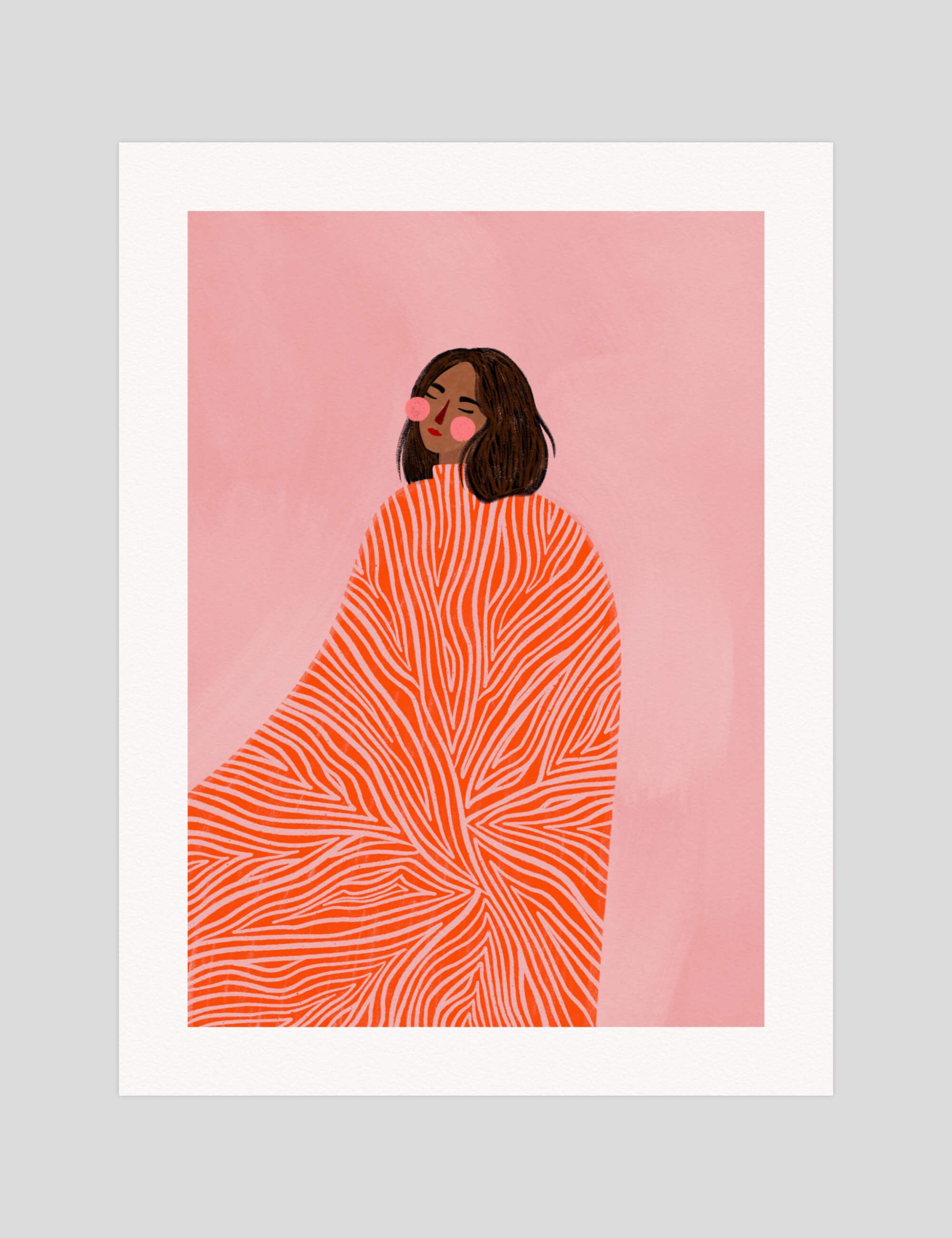 Bea Müller The Woman With The Swirls gallery quality art print produced using 100% cotton rag textured art paper and pigment based archival inks in New Zealand.