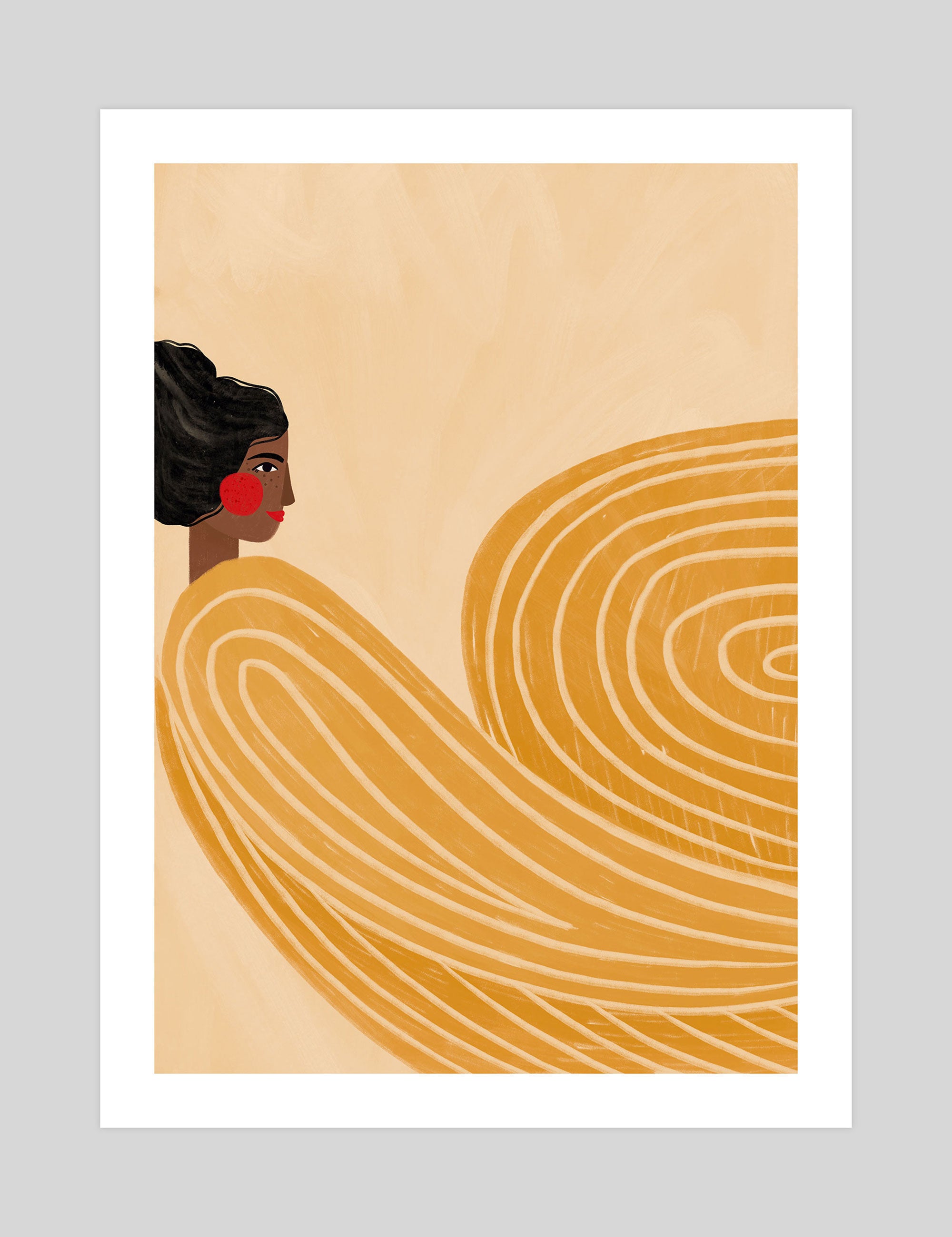 Bea Muller The Woman With The Yellow Dress gallery quality art print produced using 100% cotton rag textured art paper and pigment based archival inks in New Zealand.