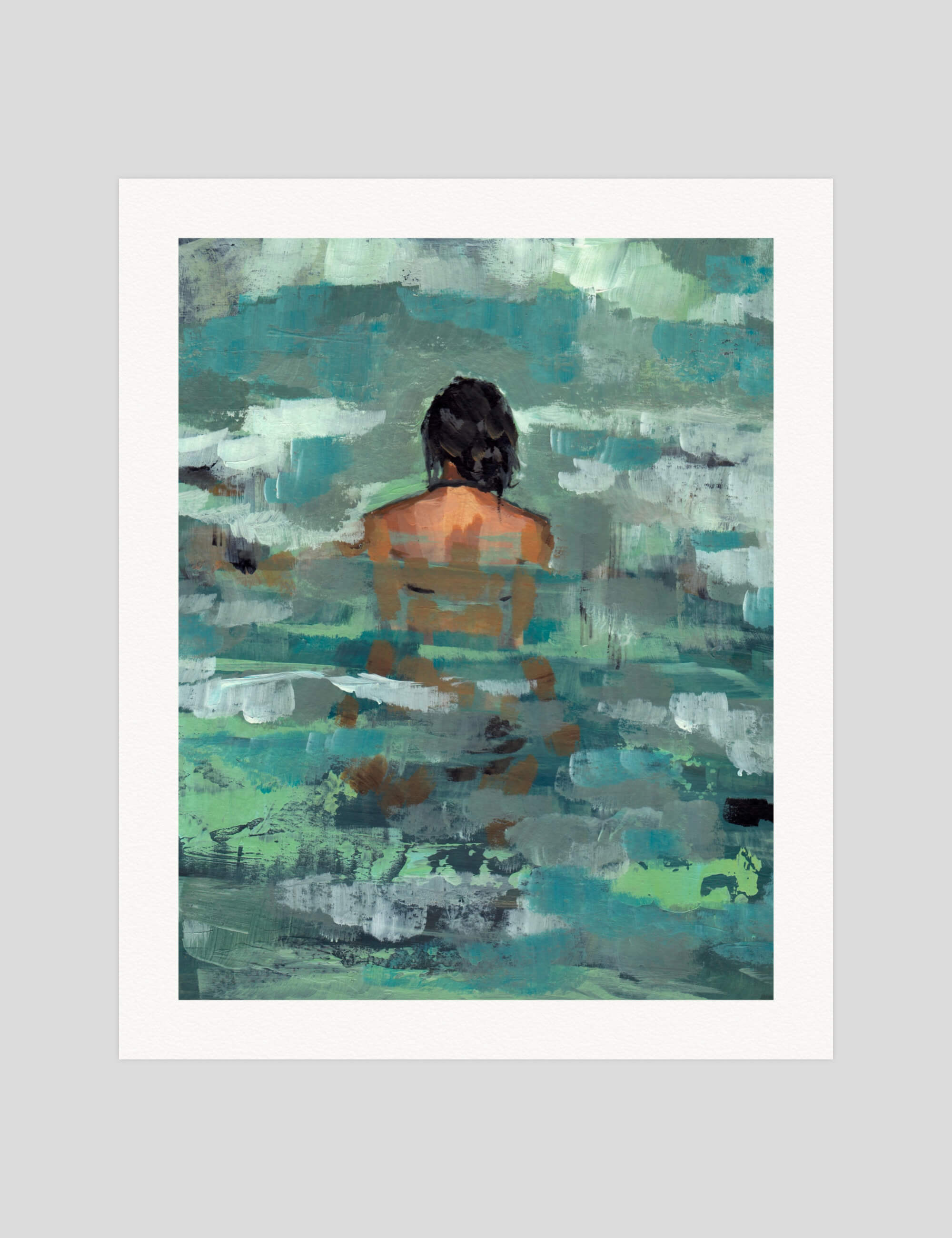 Clare Elsaesser Undertow gallery quality art print produced using 100% cotton rag textured art paper and pigment based archival inks in New Zealand.