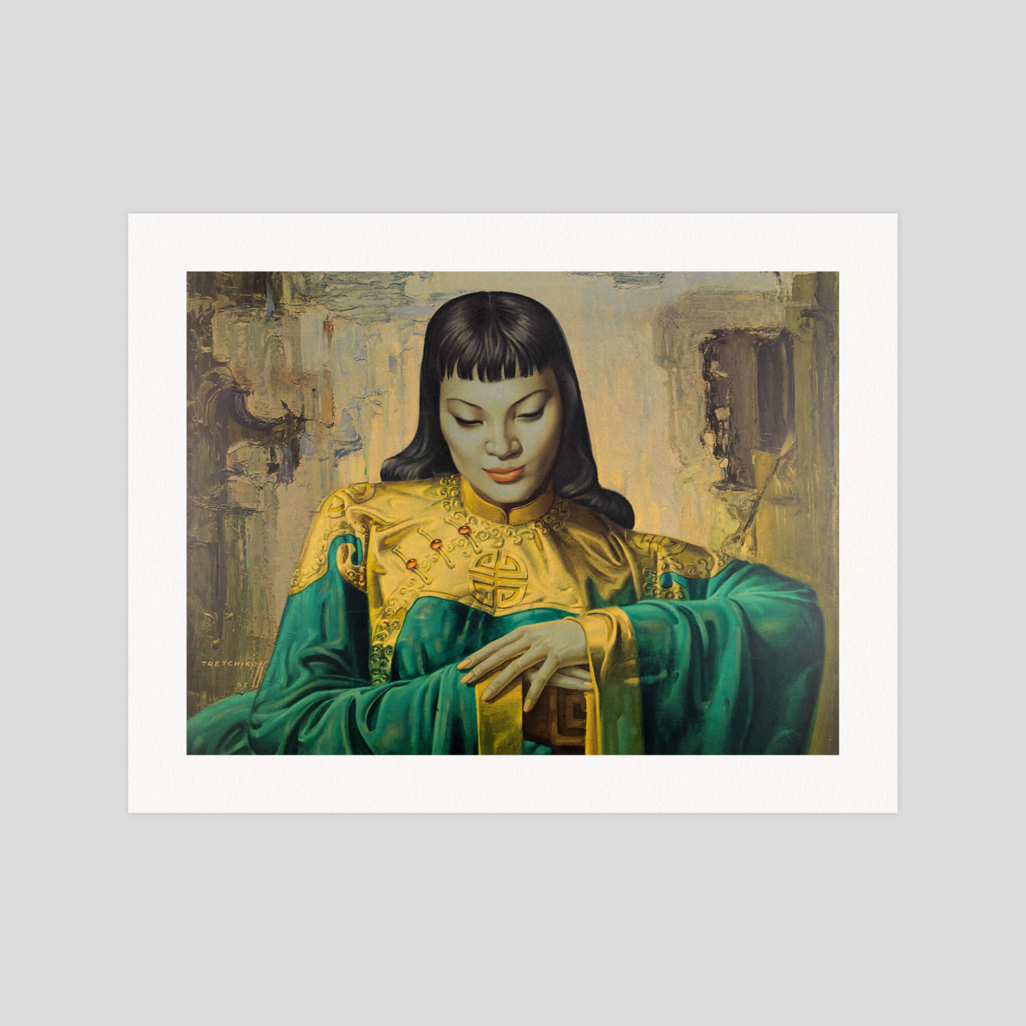 Vladimir Tretchikoff Lady Of The Orient gallery quality art print produced using 100% cotton rag textured art paper and pigment based archival inks in New Zealand.