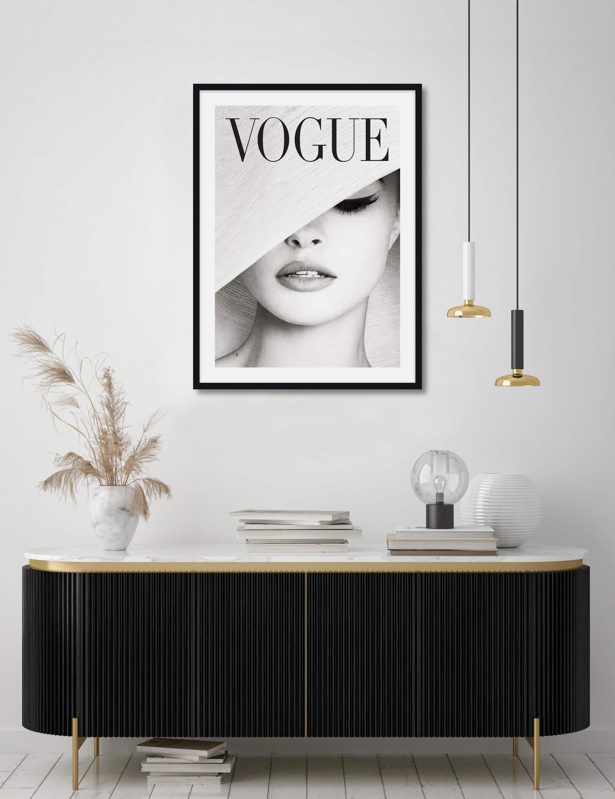 Vintage Vogue Cover Wall Art for Living Room