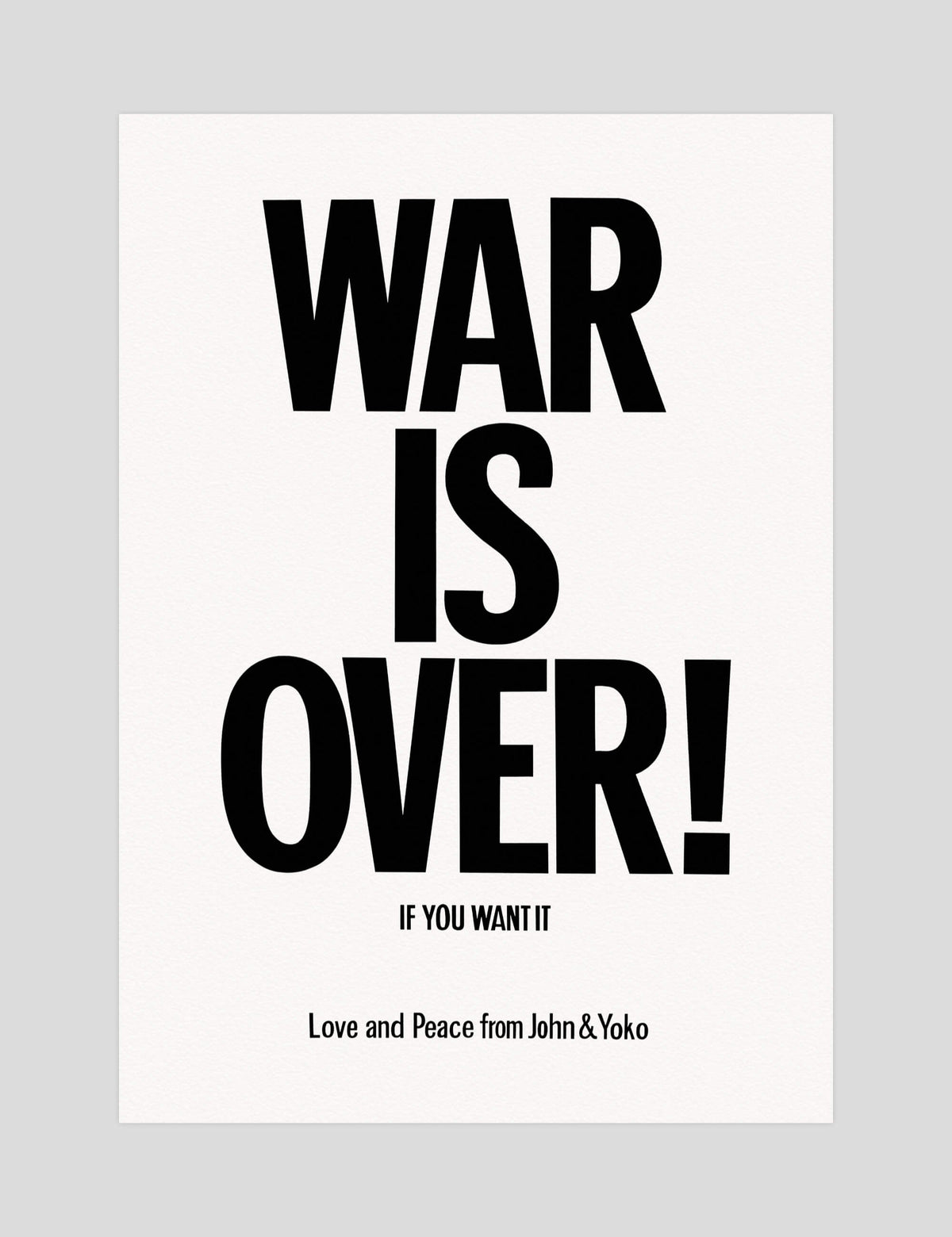 War Is Over Art Print by John & Yoko | Pop Motif