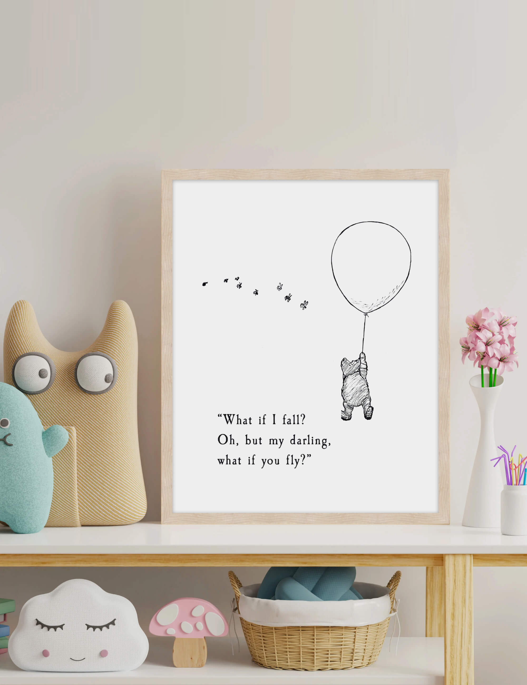 Winnie The Pooh - What If I Fly Wall Art for Nursery