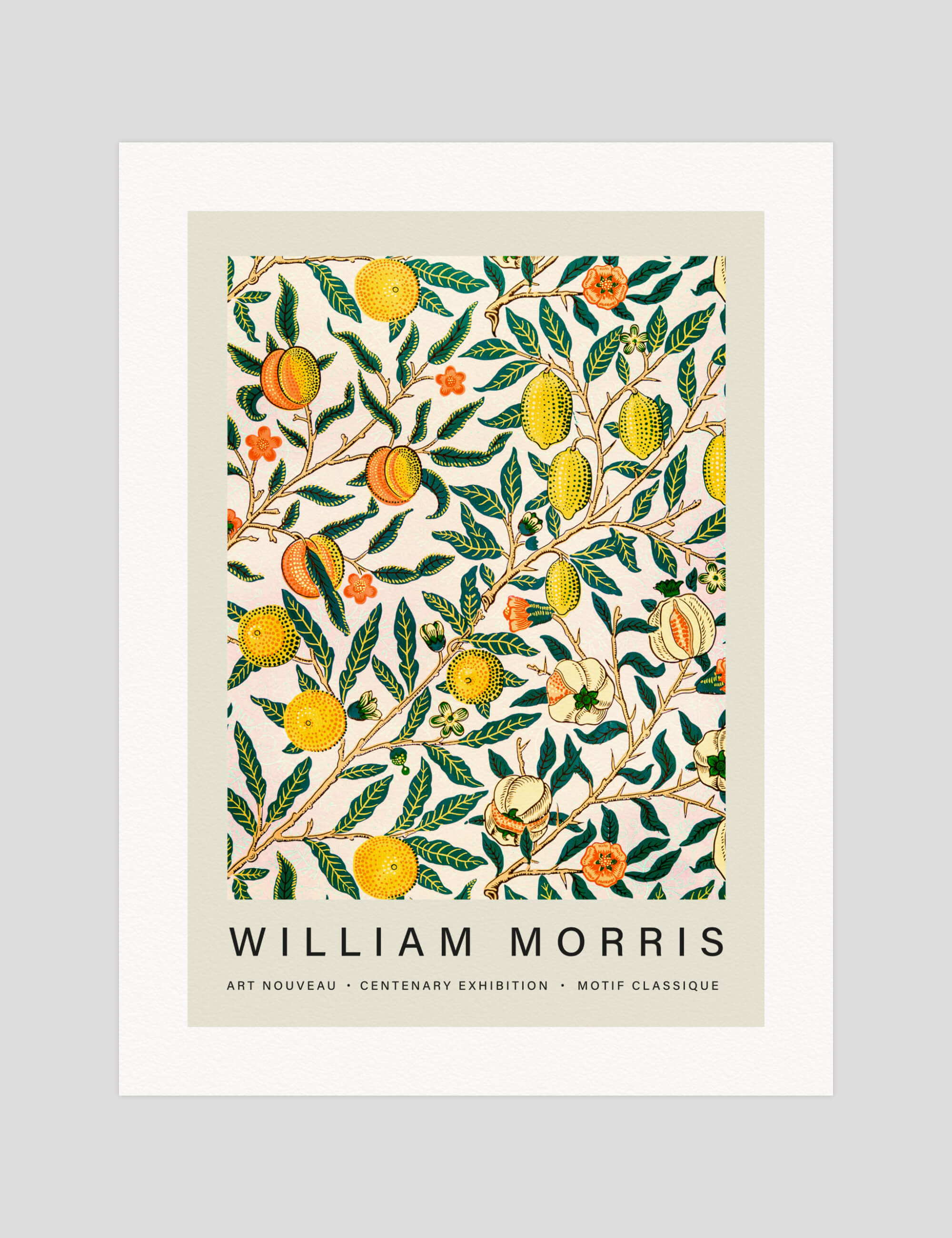 William Morris Fruit gallery quality art print produced using 100% cotton rag textured art paper and pigment based archival inks in New Zealand.