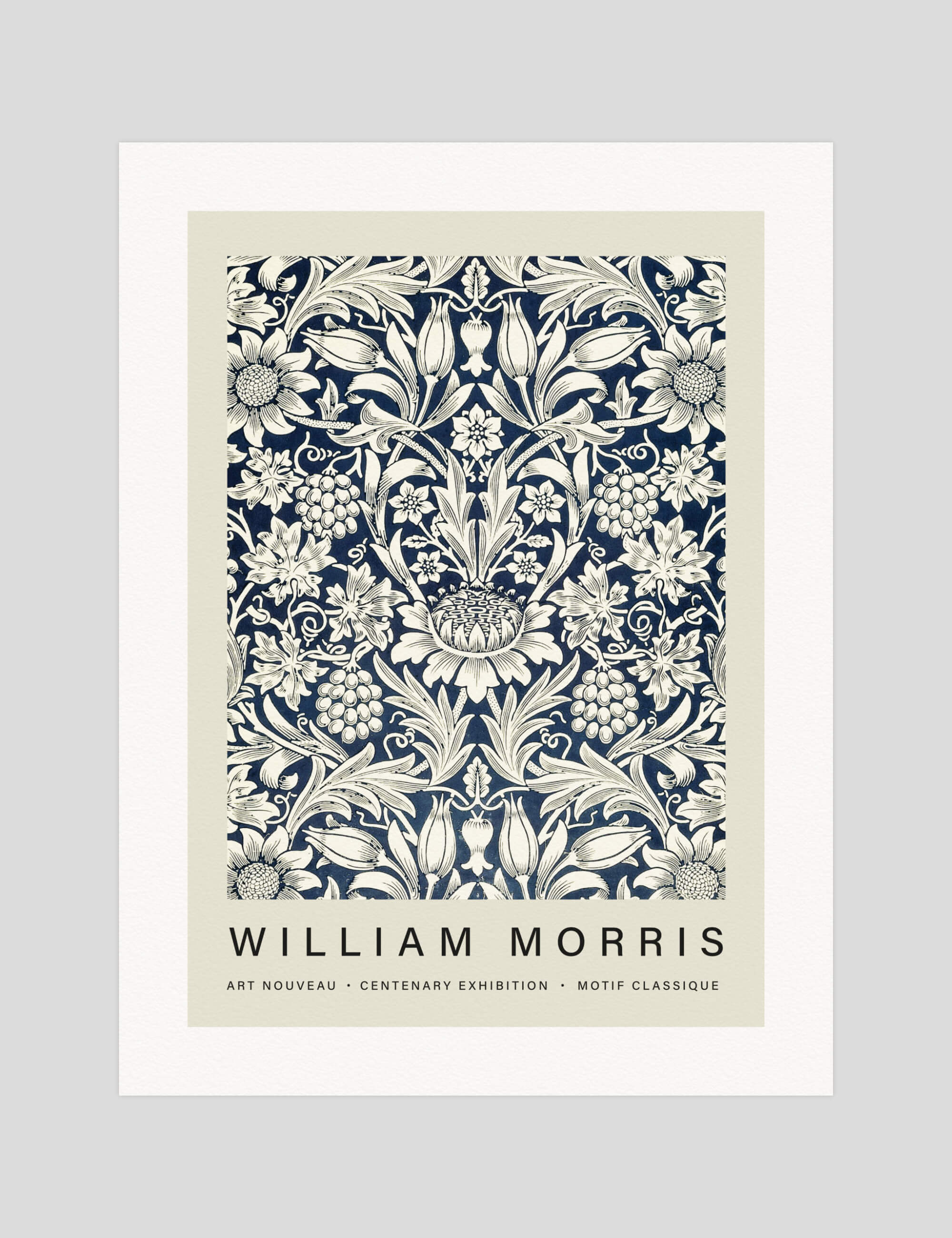 William Morris Sunflower gallery quality art print produced using 100% cotton rag textured art paper and pigment based archival inks in New Zealand.