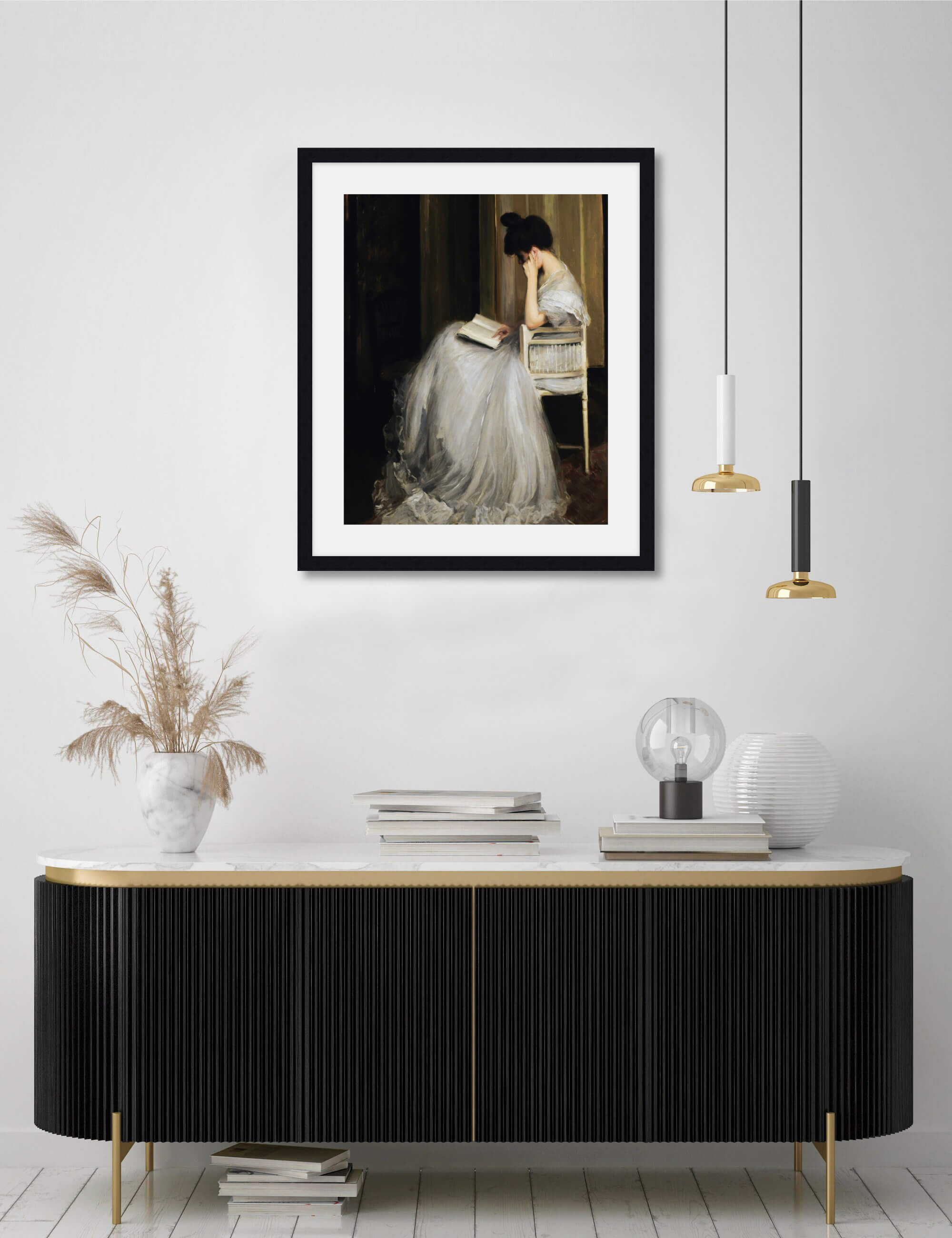 Woman Reading Wall Art for Living Room