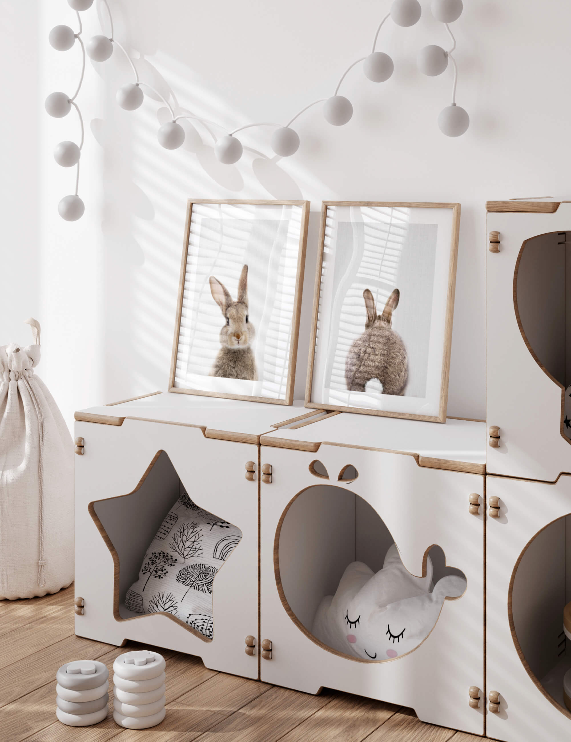 Woodland Bunny Tail by Lila And Lola Wall Art for Nursery