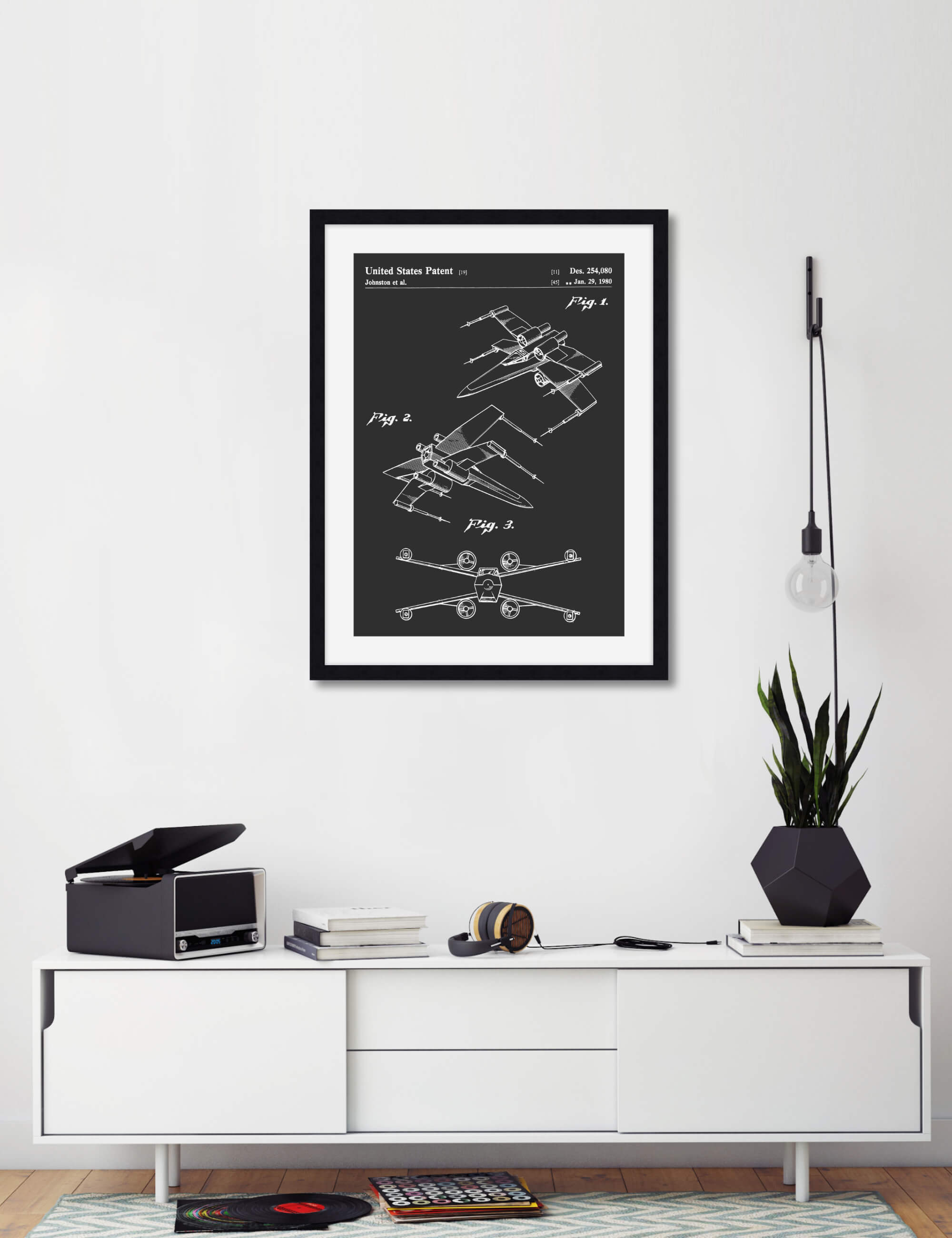 X-Wing Patent Blackboard Wall Art for Living Room