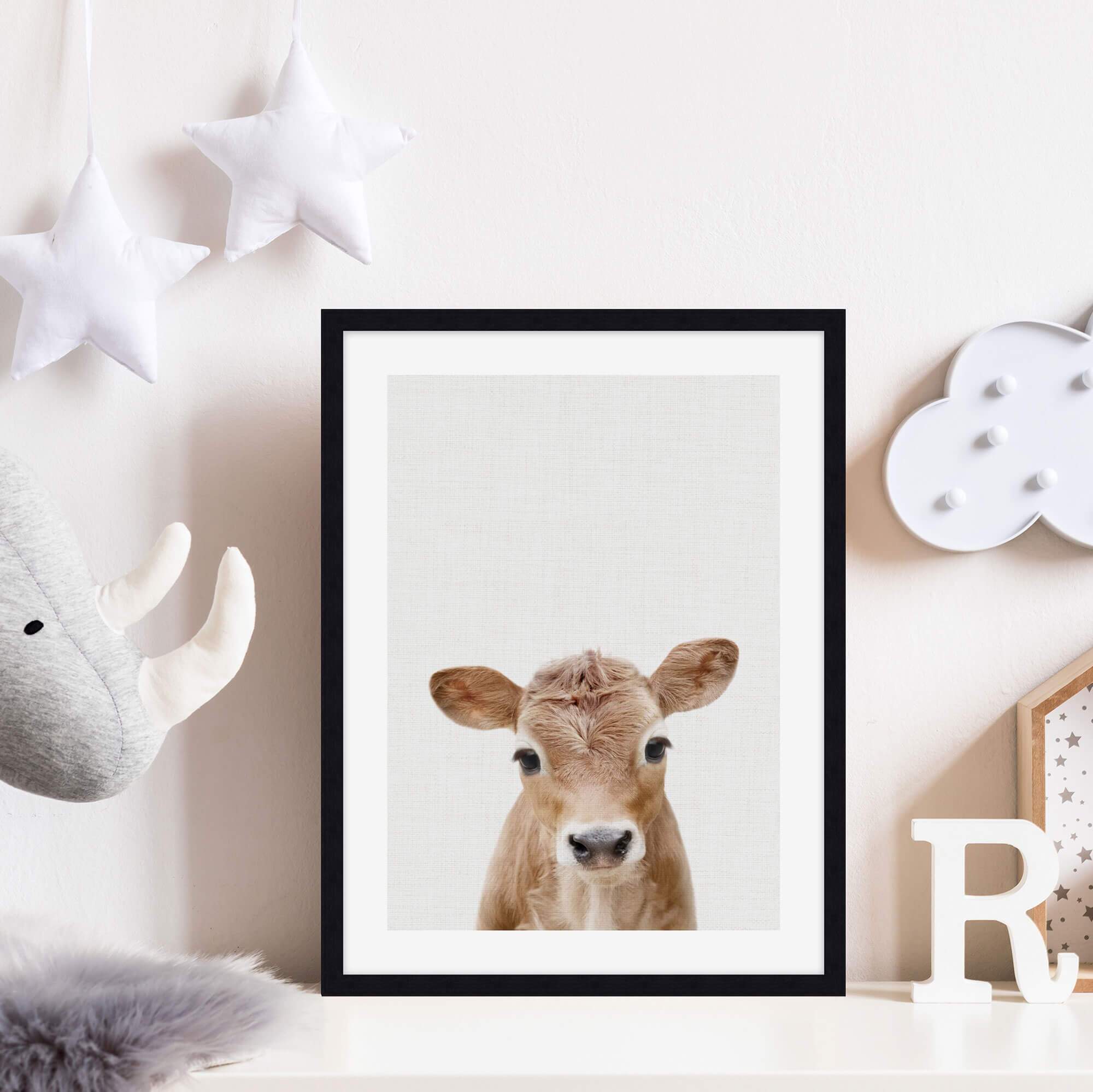 Baby Calf Peekaboo Wall Art
