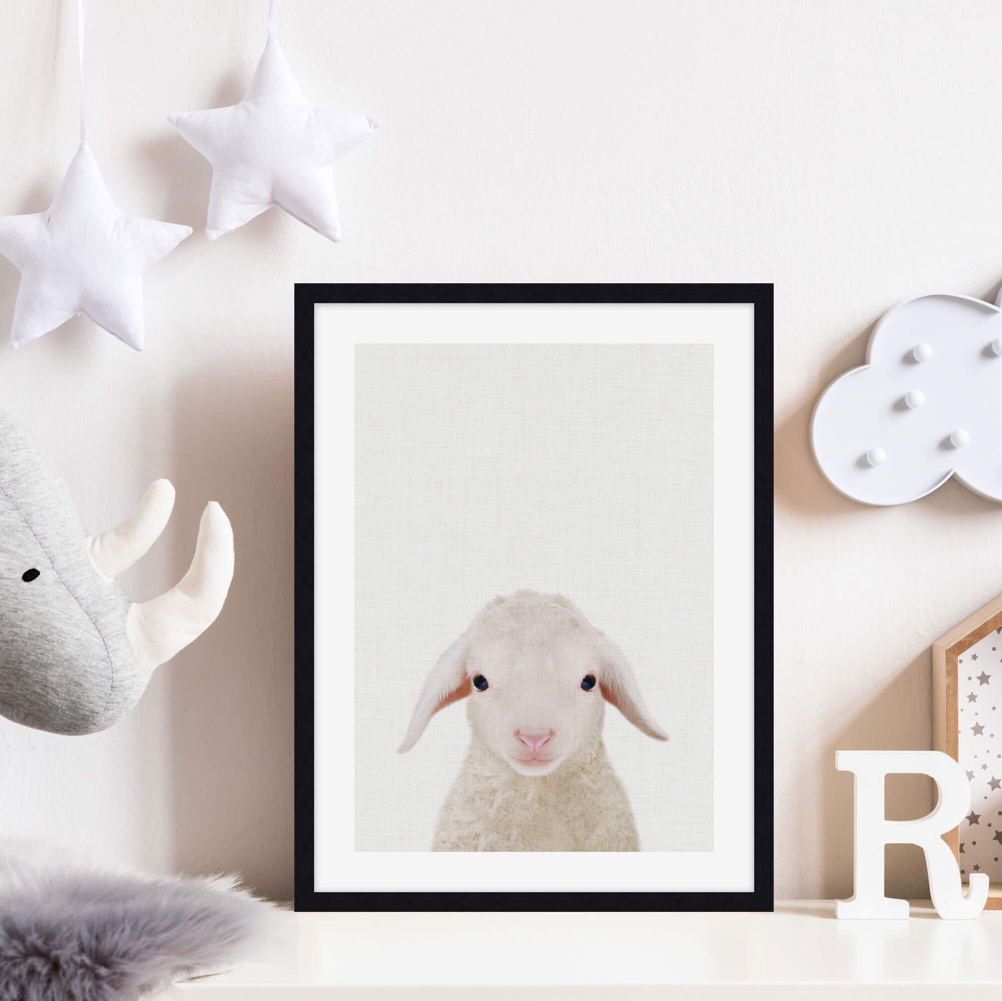 Baby Lamb Peekaboo Wall Art